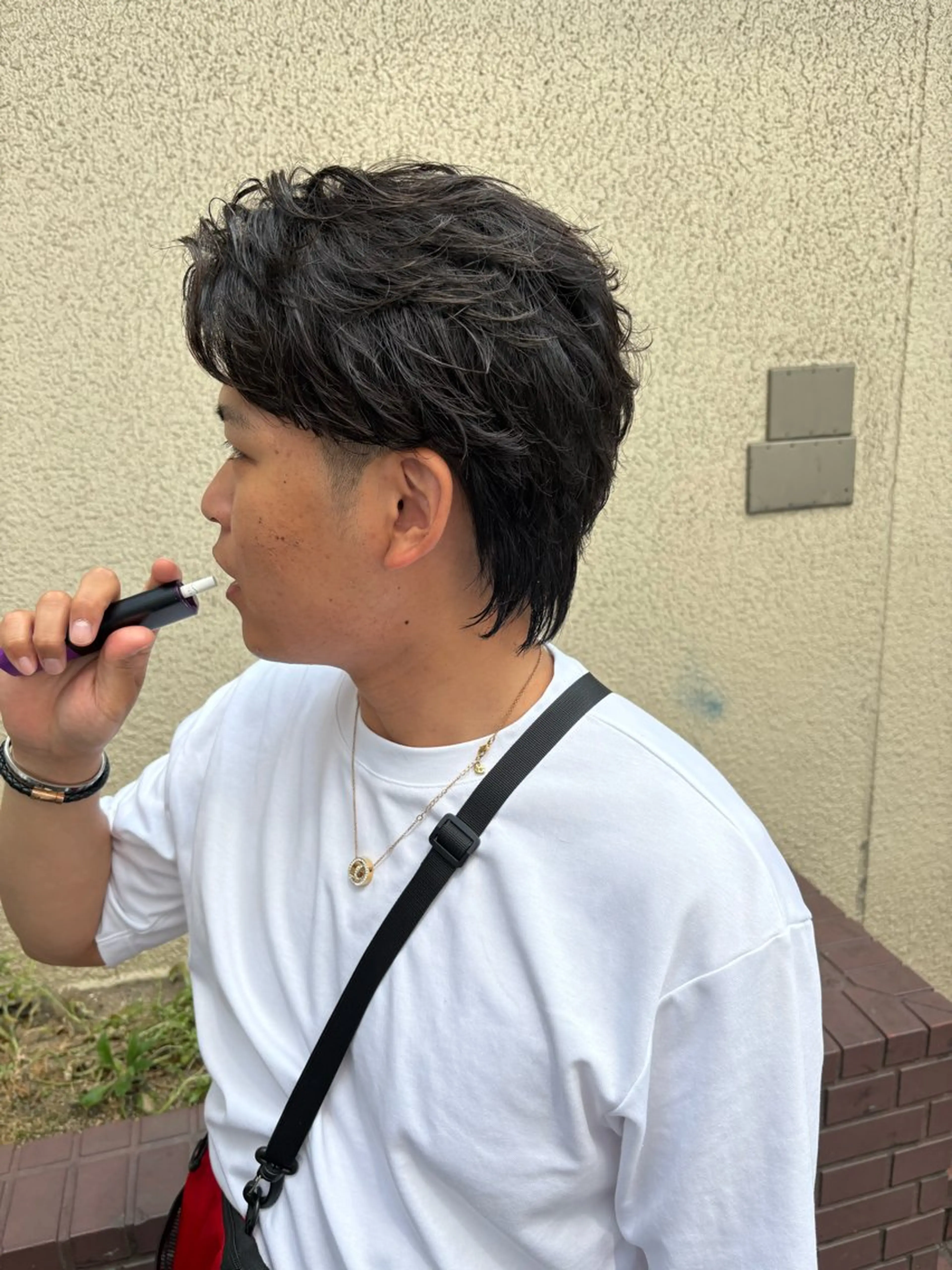 ショート パーマ メンズ メンズウルフカット ショートヘア ウルフカット カット パーマ AVANCE.難波 店長 松元のヘアスタイル