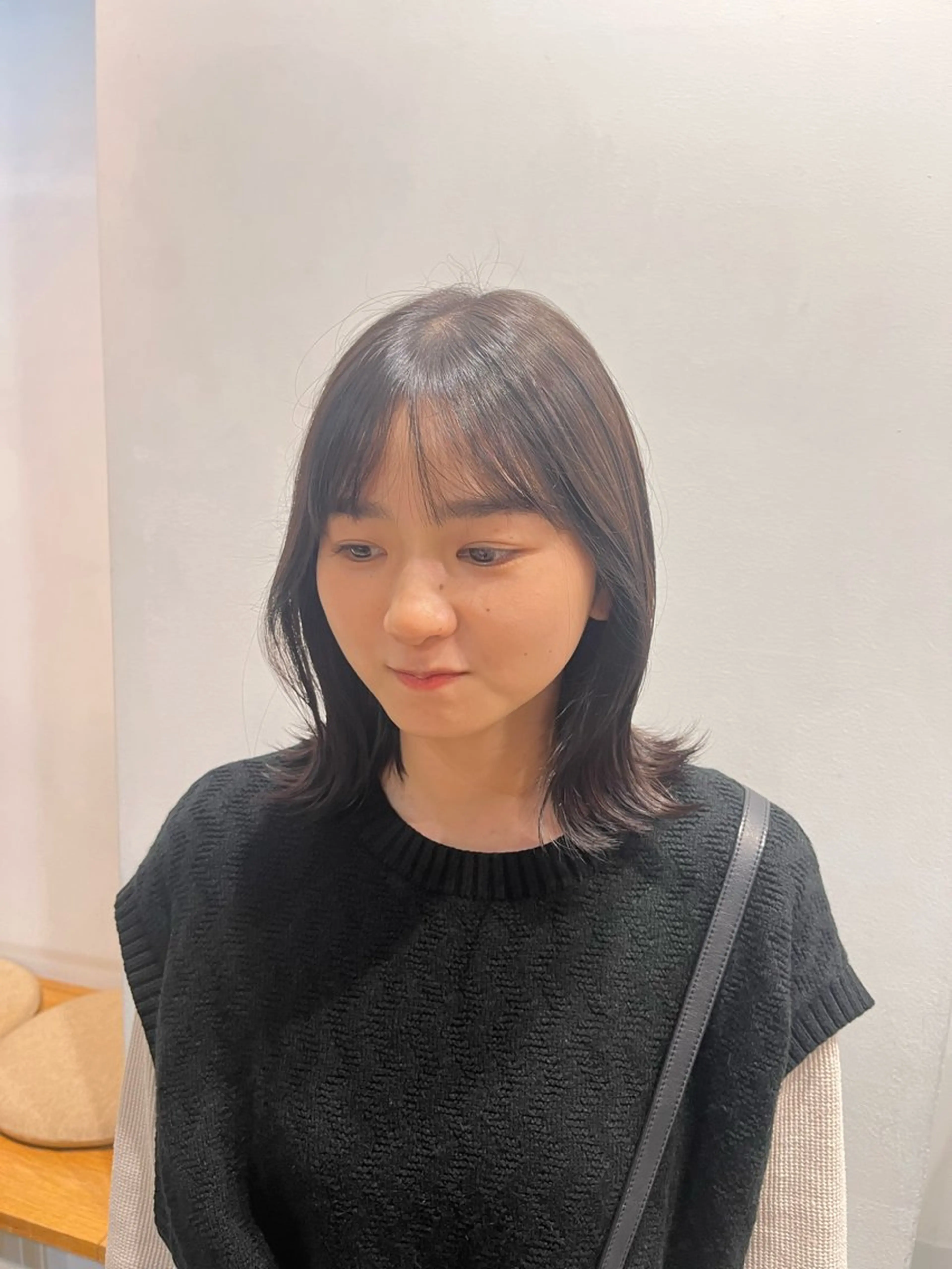 ミディアム カラー ヘアアレンジ 透明感カラー グレージュ くびれヘア FILMS所属・-みつま はるな-のヘアスタイル