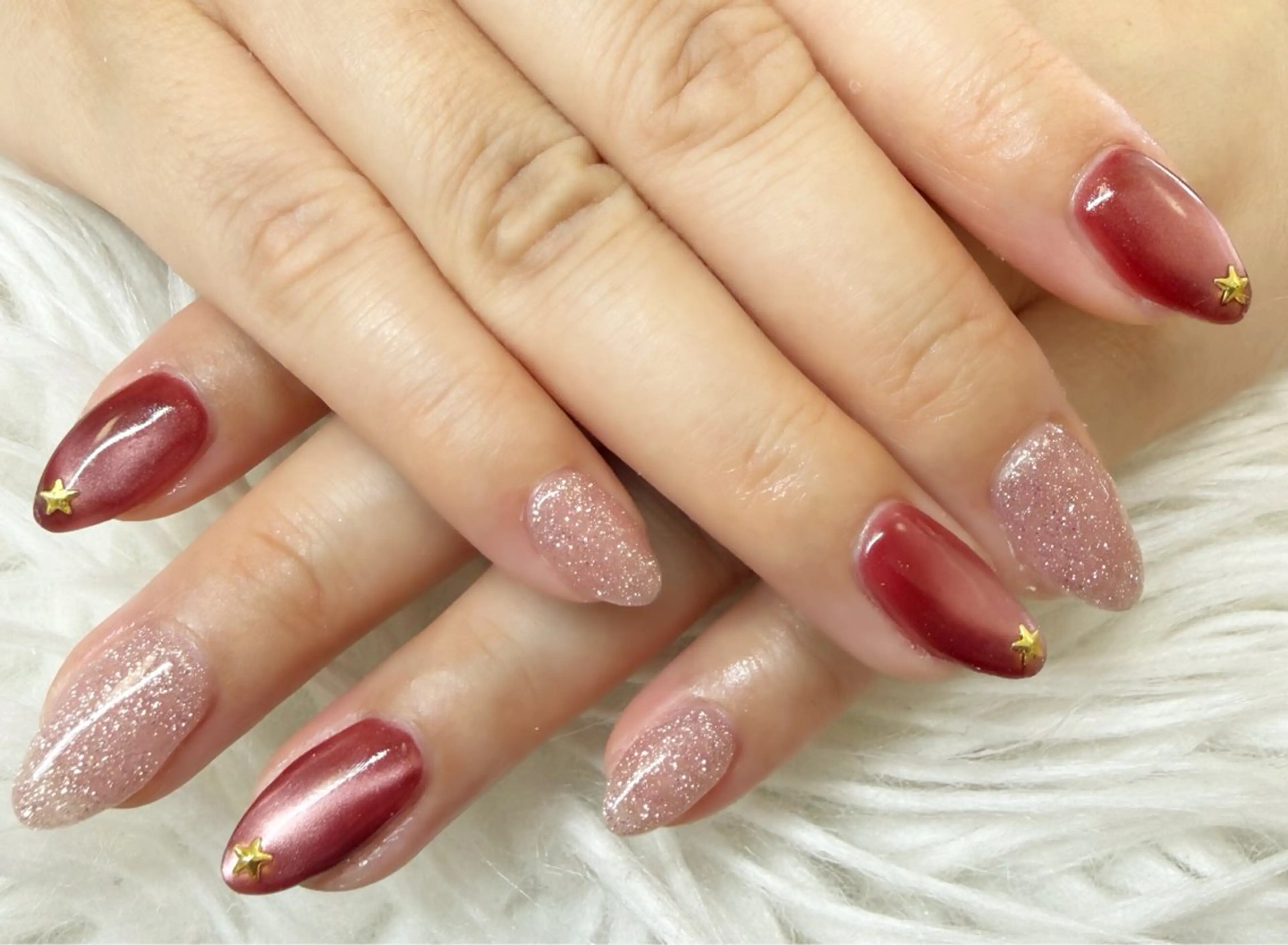 ネイル ラメ(グリッター) ピンク ハンドネイル フットネイル 小川 早紀のネイルデザイン