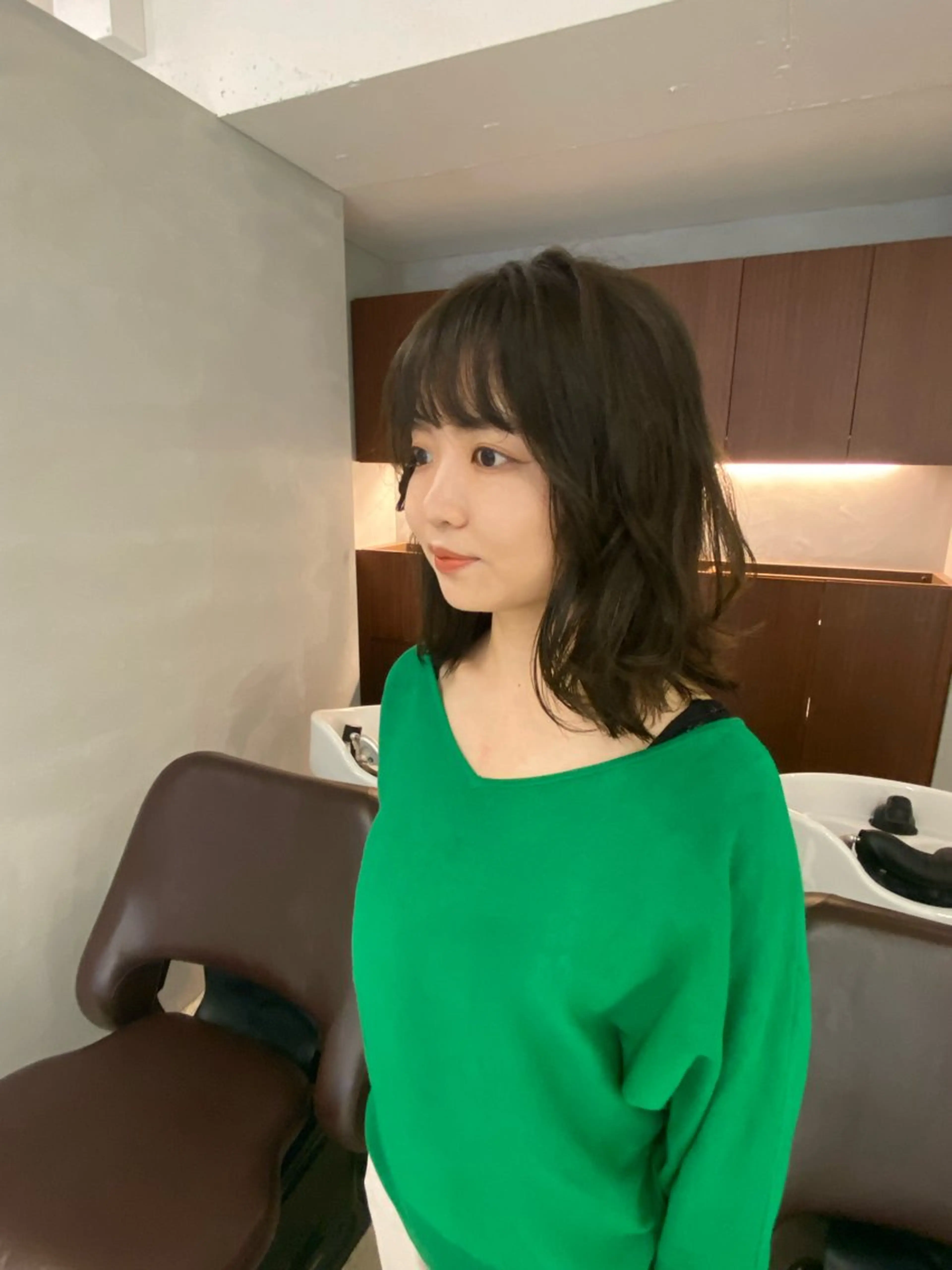 ミディアム カラー オリーブカラー 表参道/艶カラー 岩倉稜真のヘアスタイル