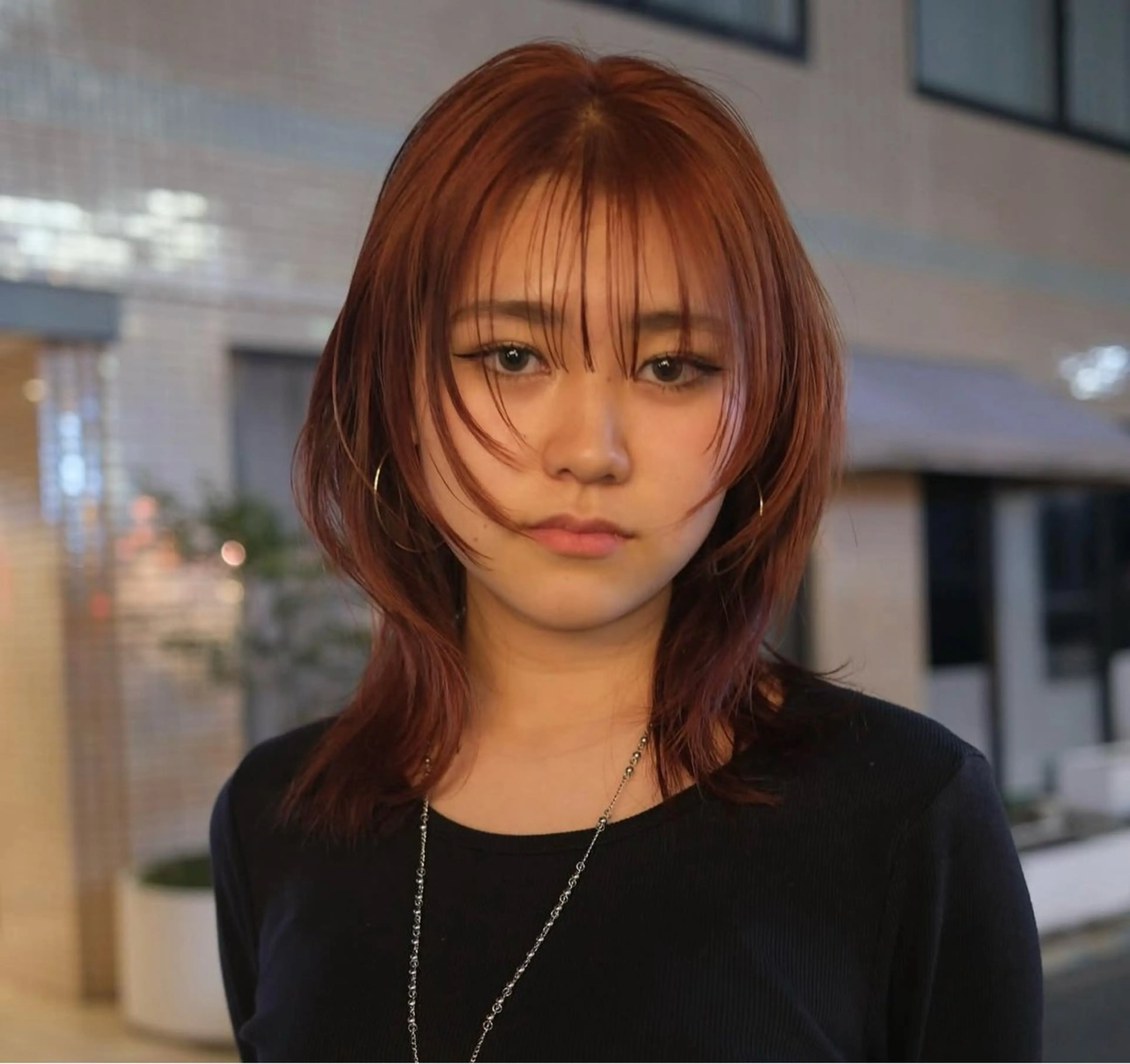 ミディアム カット ヘアカラー トリートメント udaハイトーン /ボブ/レイヤーのヘアスタイル