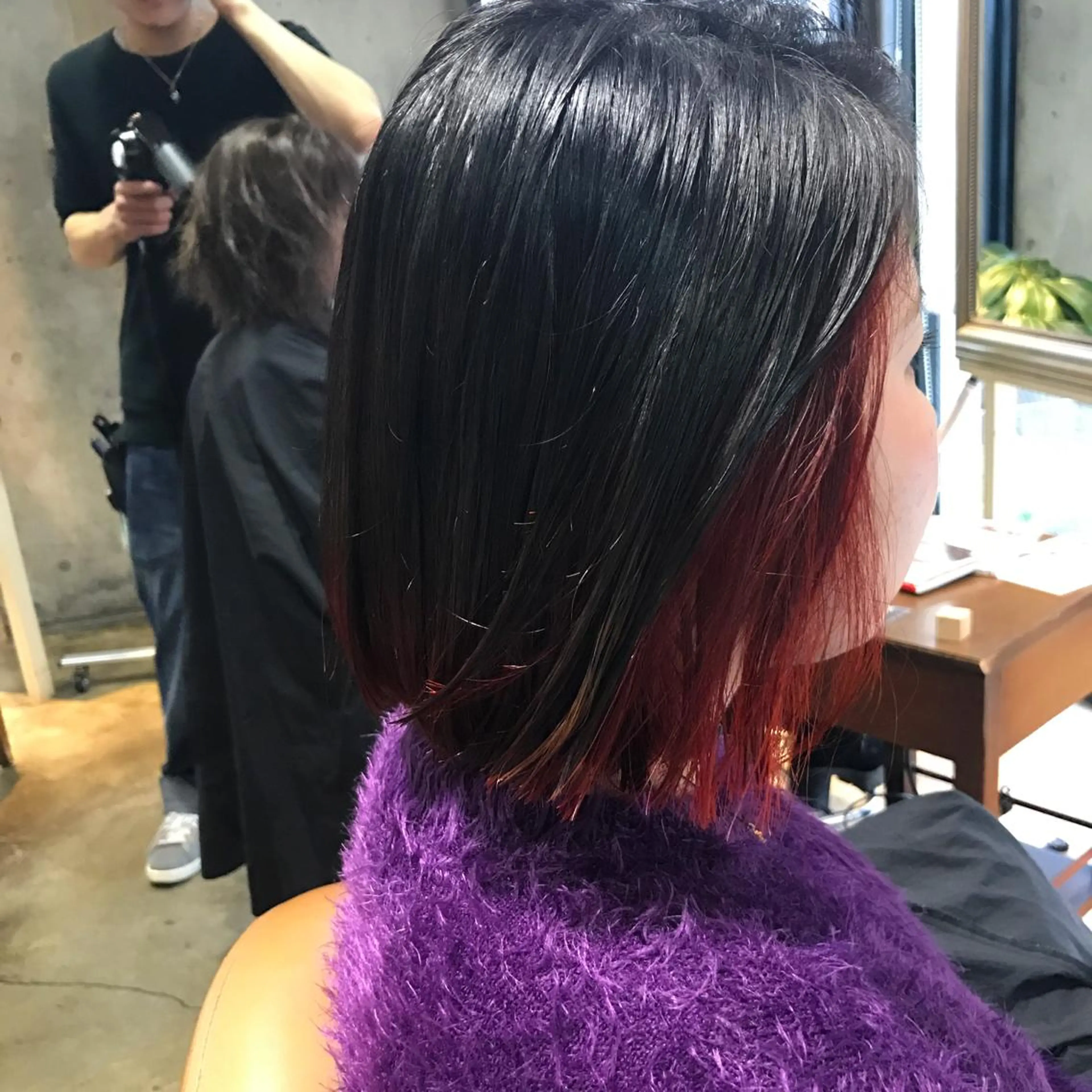 ショート カラー ヘアアレンジ マツエク・マツパ ダブルカラー レッドカラー サロンドミルク 原宿のヘアスタイル