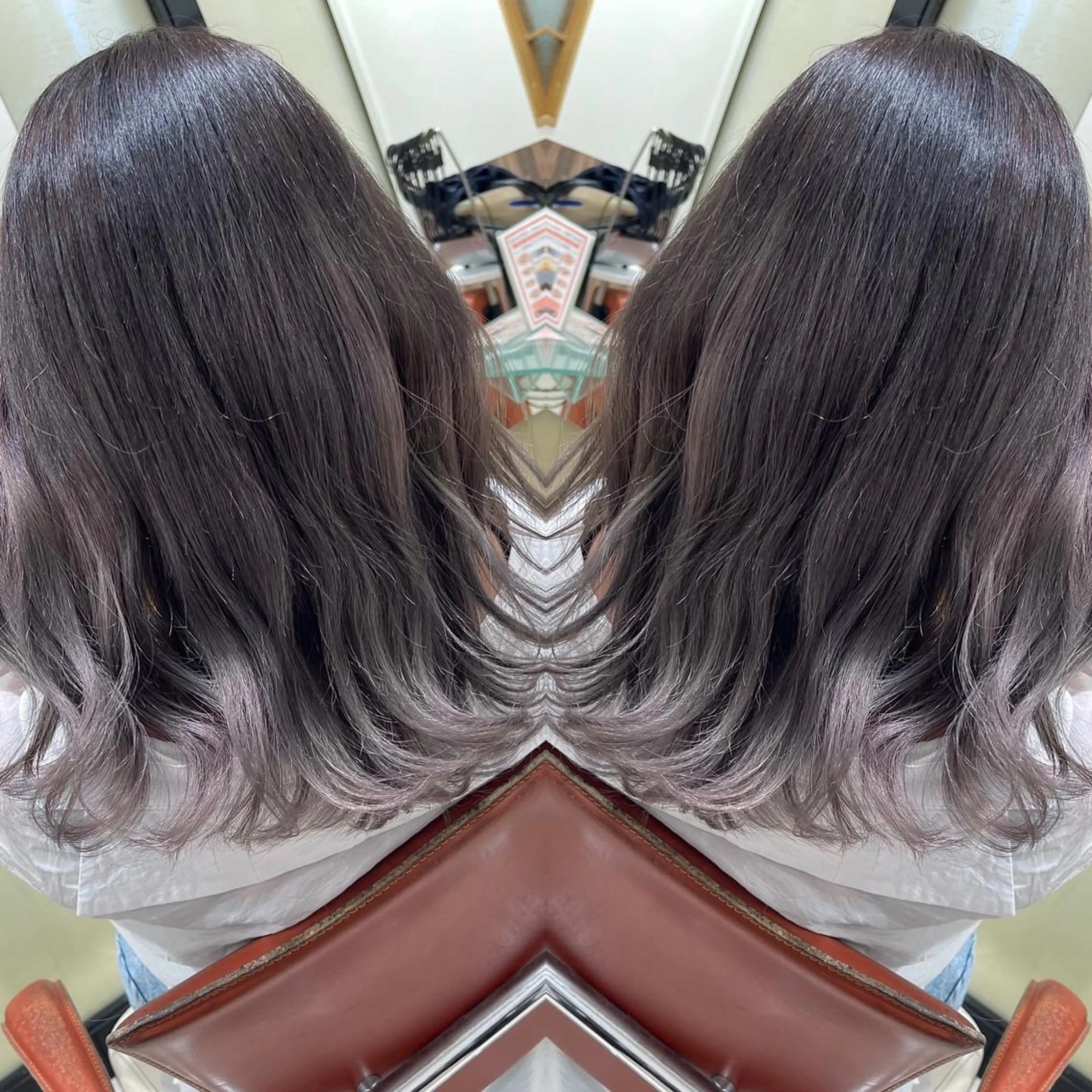 セミロング ヘアカラー トリートメント Y Uのヘアスタイル