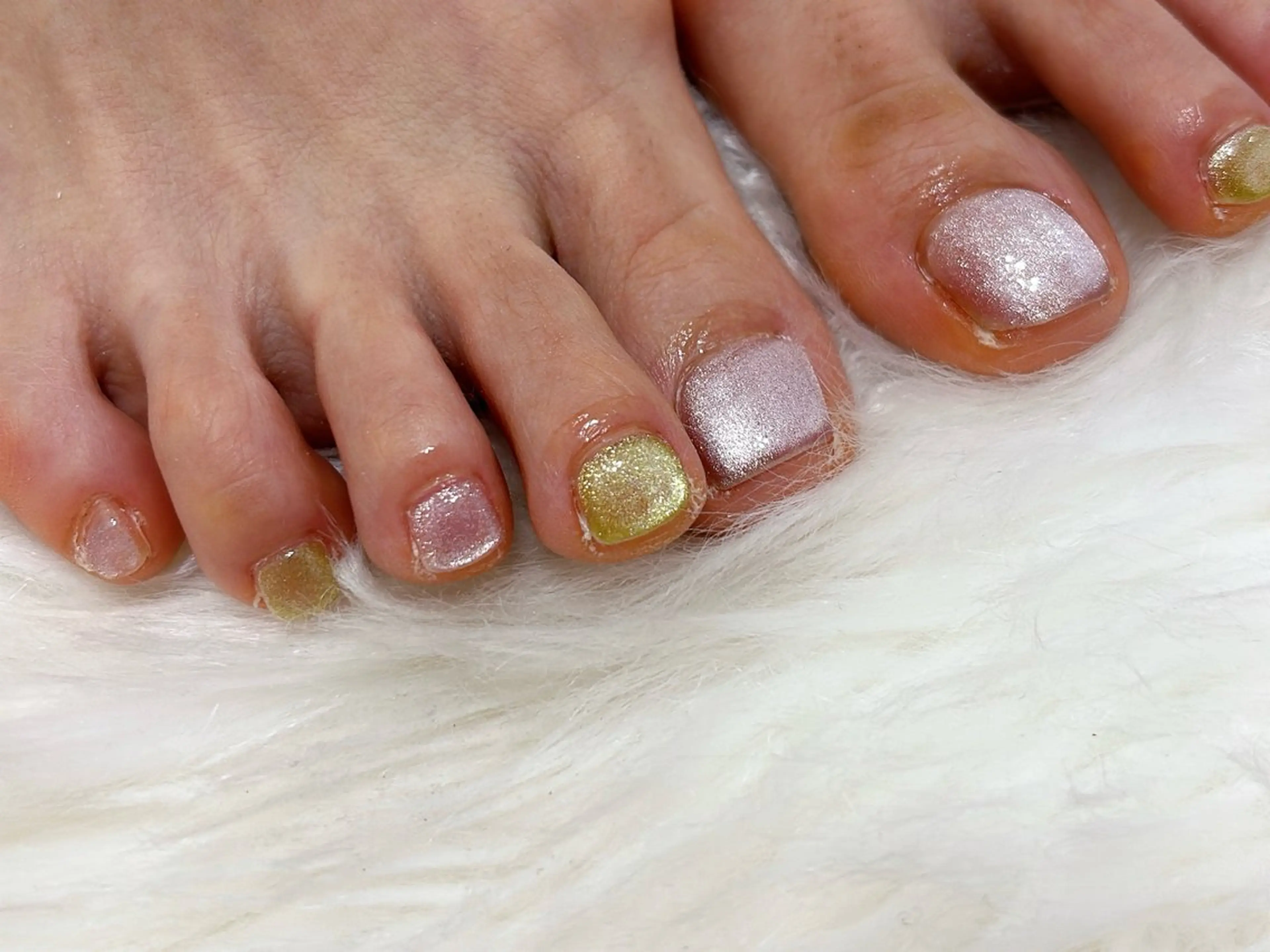 ネイル オーロラネイル 桜ネイル フラワーネイル フットネイル フレンチネイル フットネイル kikinail 溝の口のネイルデザイン