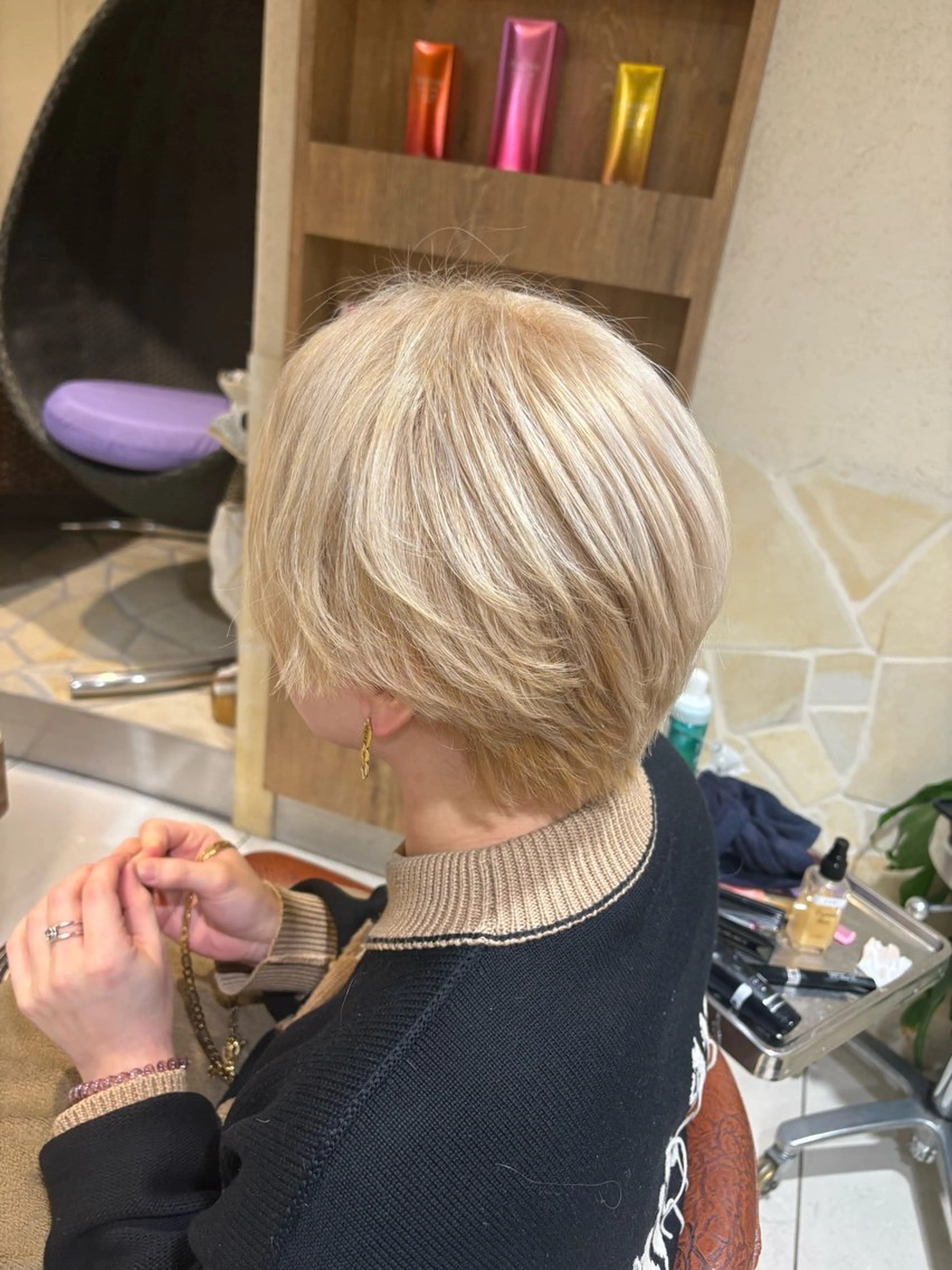 カラー メンズ レイヤー/切りっぱな しボブ✨️みずか💜のヘアスタイル