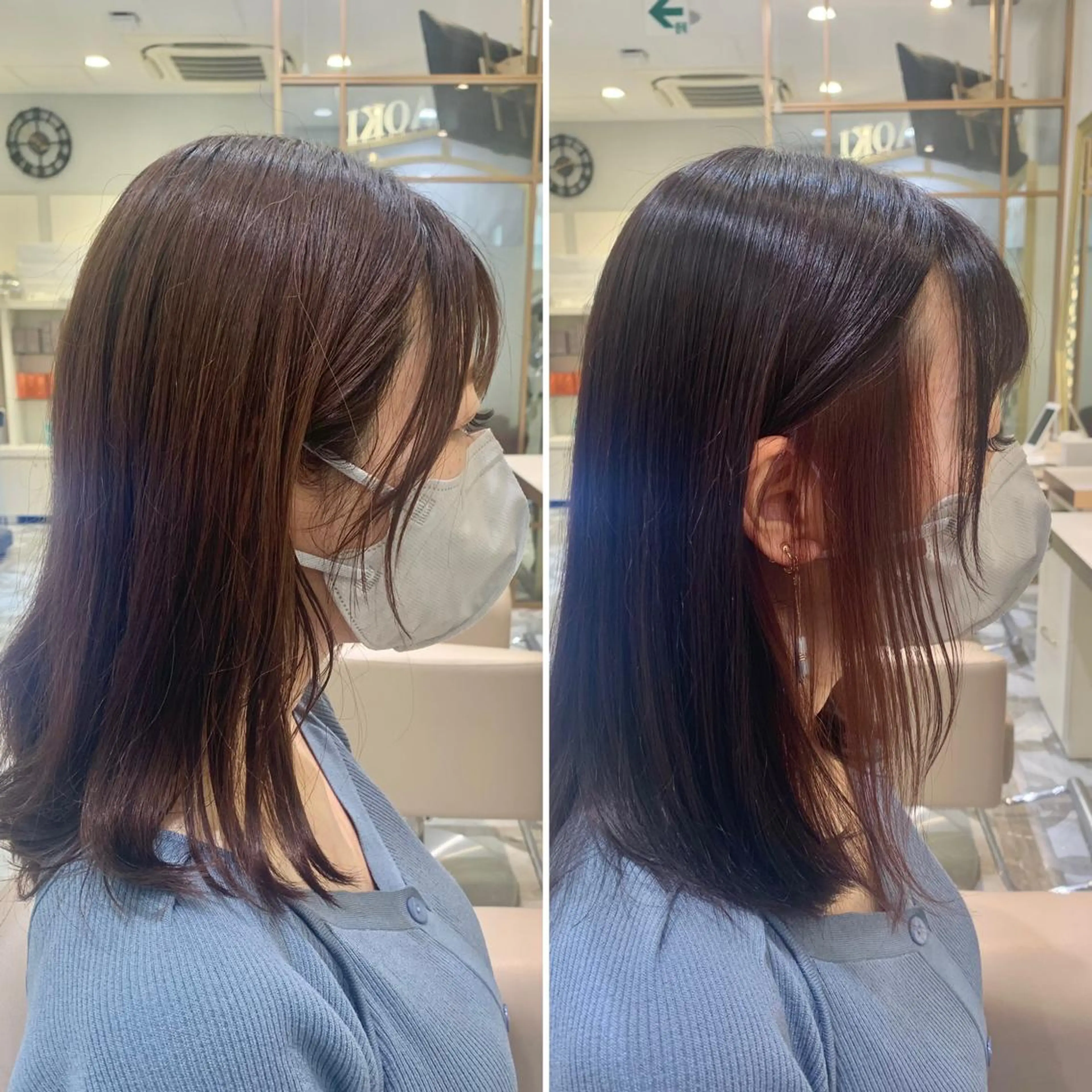 セミロング カラー パーマ ヘアアレンジ メンズ キッズ ネイル マツエク・マツパ アイブロウ カット ヘアカラー トリートメント 《褒められる》 透明感カラー/小嶋のヘアスタイル