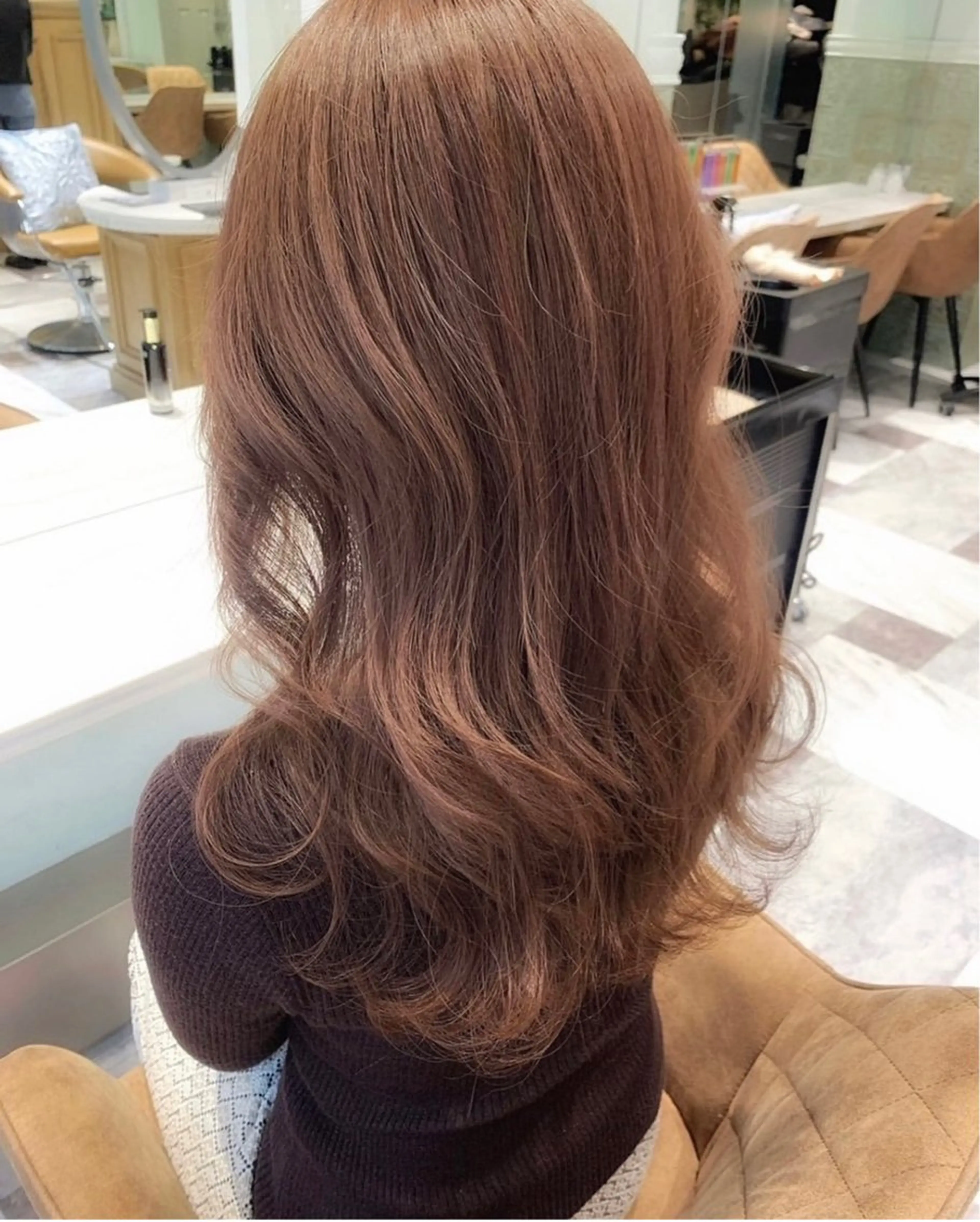 ロング ボブ ハイライト 髪質改善 韓国風ヘア 小顔カット ヘアカラー 服部大地/縮毛矯正 髪質改善の達人のヘアスタイル