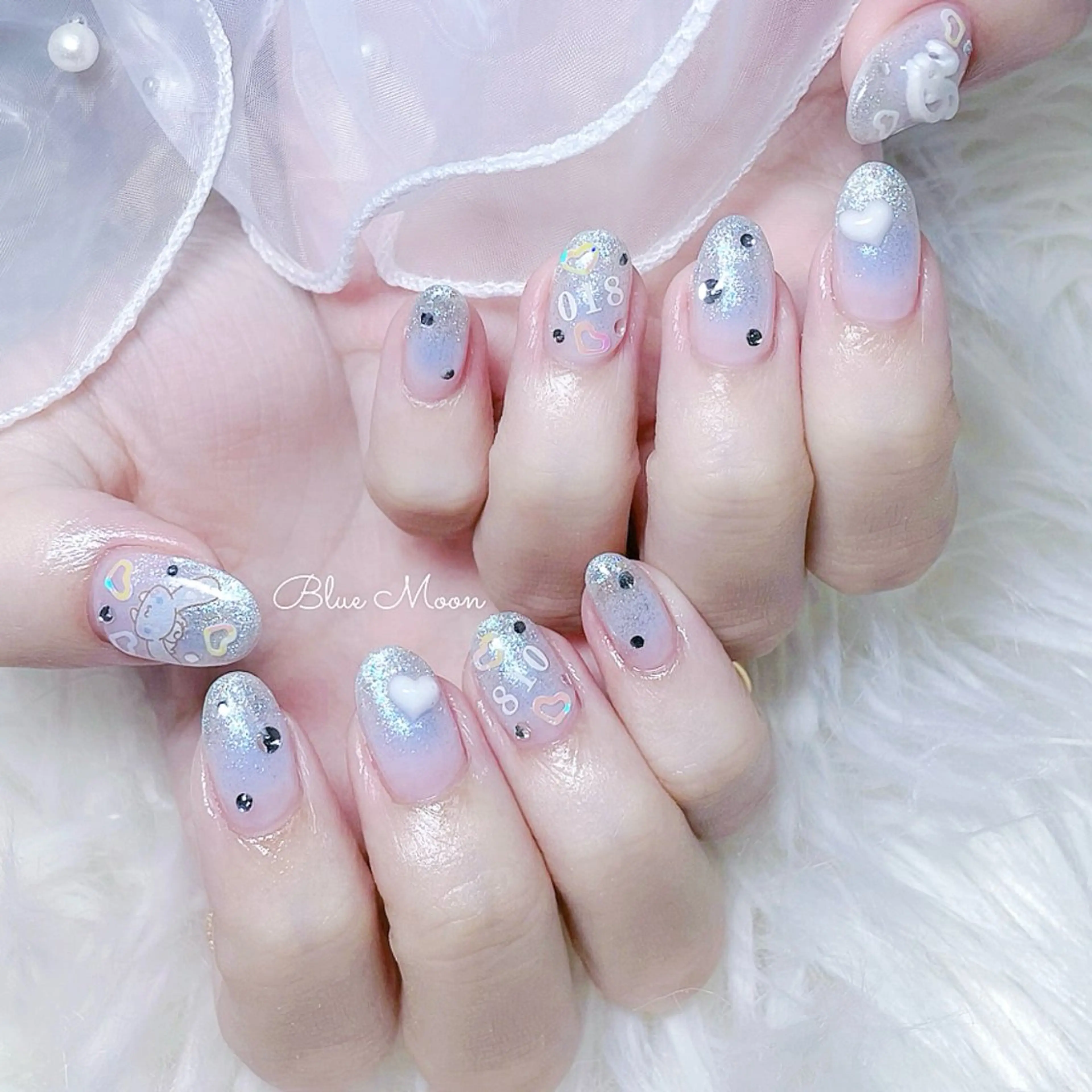 ネイル ハート ハンドネイル フットネイル ハンドケア nail salon Blue Moonのネイルデザイン