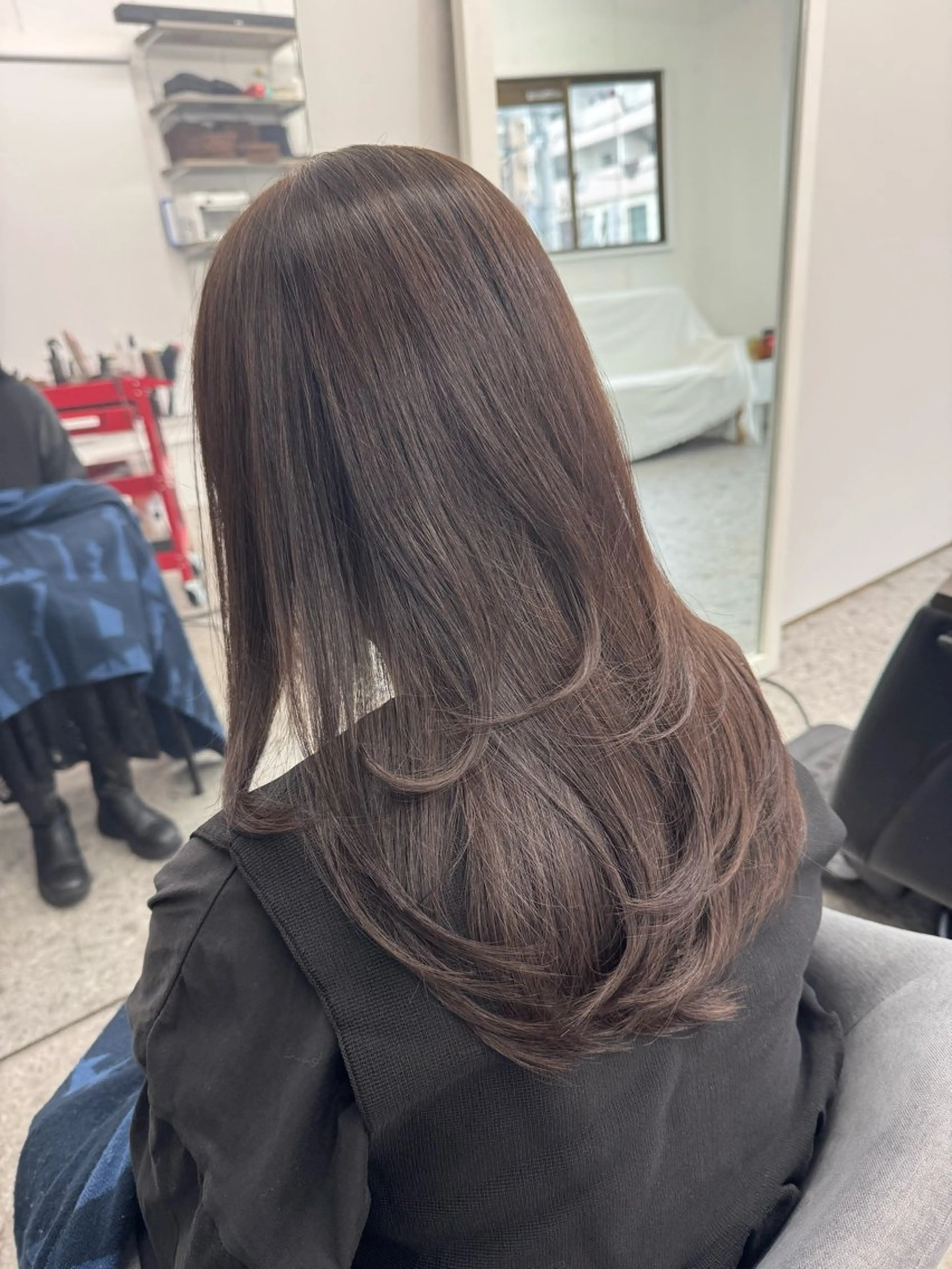 セミロング 髪質改善 レイヤーカット 箕面☆髪質改善☆安田 聡志のヘアスタイル