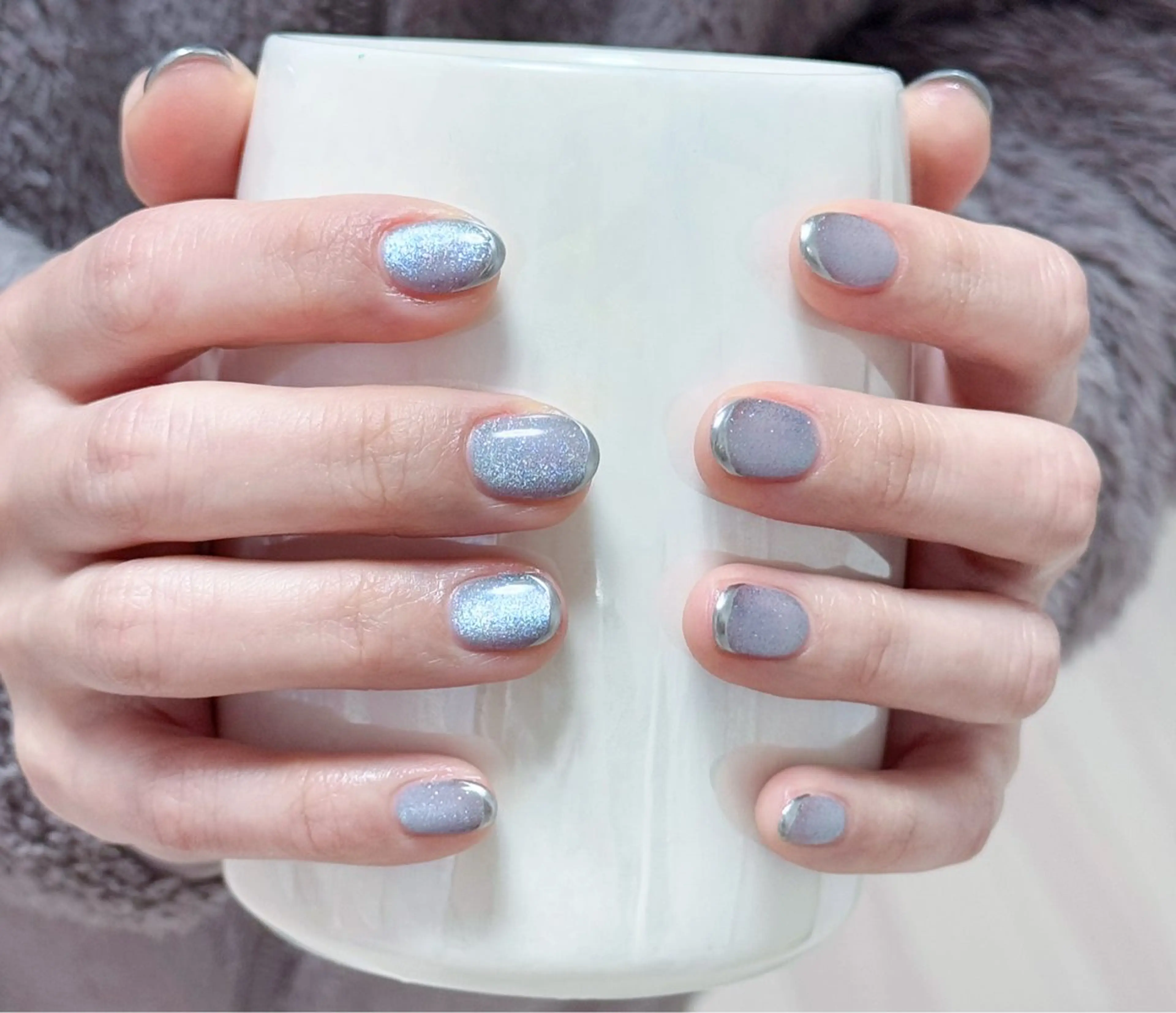 ネイル アートネイル オーロラネイル チークネイル フレンチネイル ガラスフレンチ ハンドネイル 🎀🎀YooLi Nail Salonのネイルデザイン