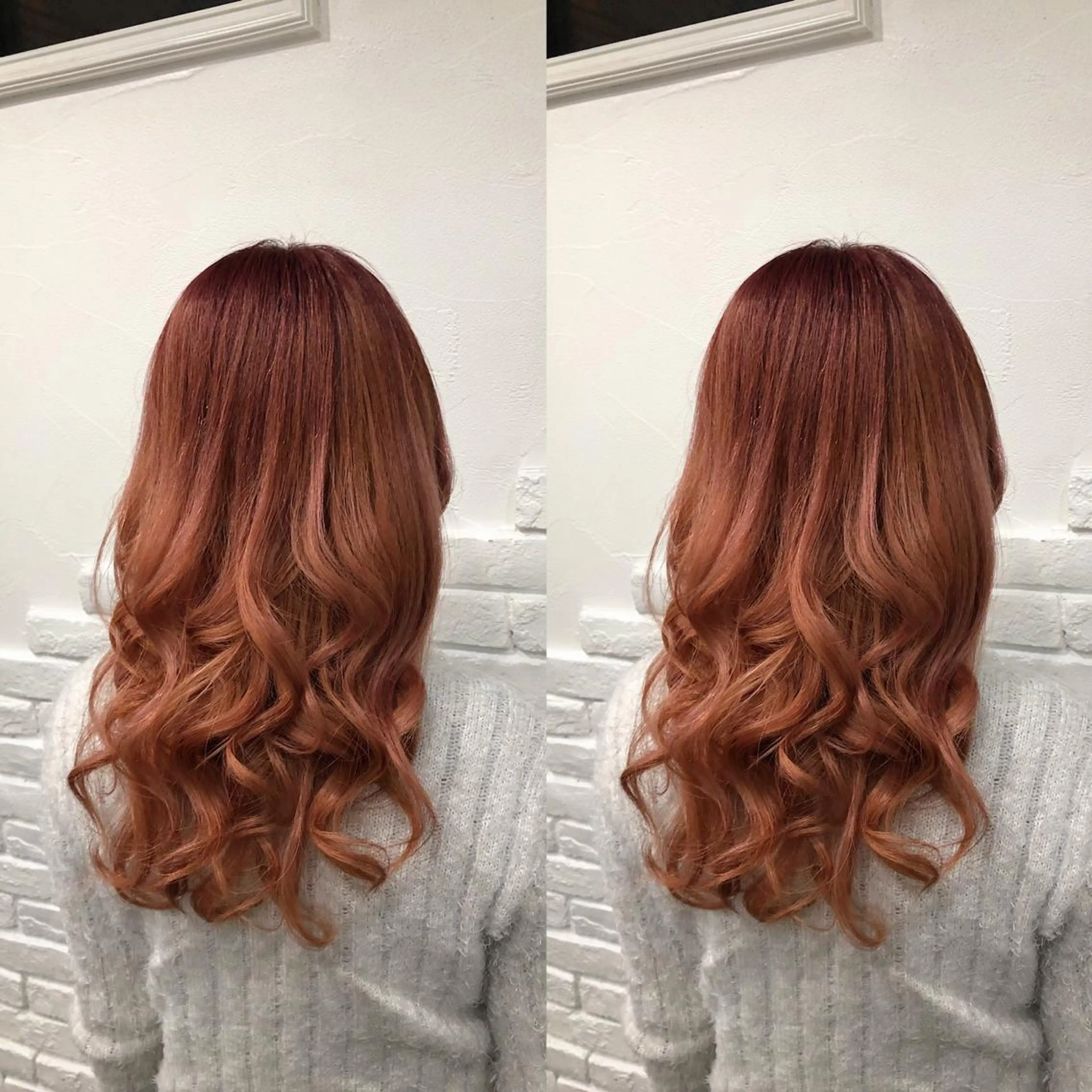 ロング カラー ヘアアレンジ メンズ キッズ ピンクカラー カット ヘアカラー トリートメント 💟Chloe原宿店 🩶ハイトーンのヘアスタイル