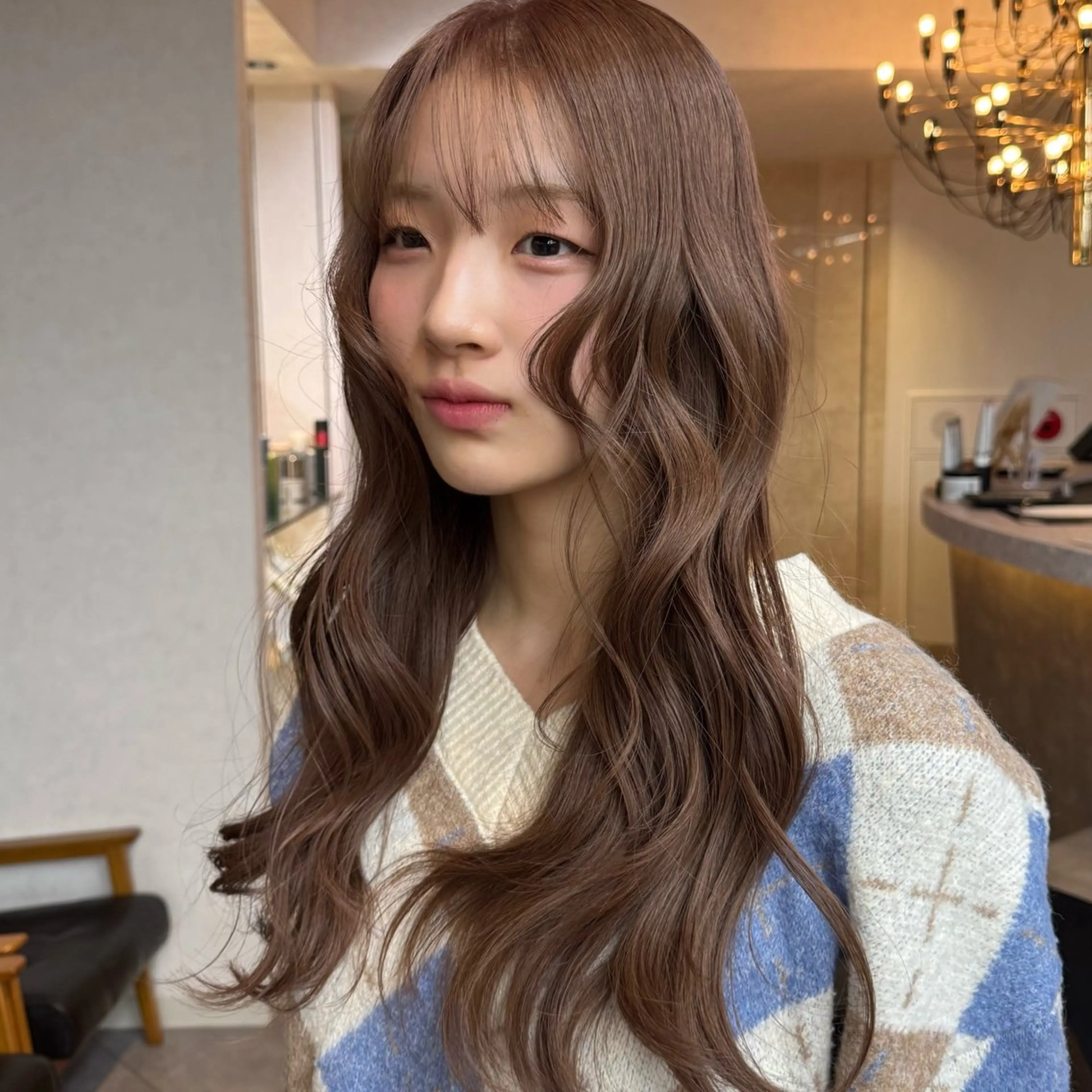 ロング カラー ヘアアレンジ カット ヘアカラー 韓国×艶髪 さきのヘアスタイル