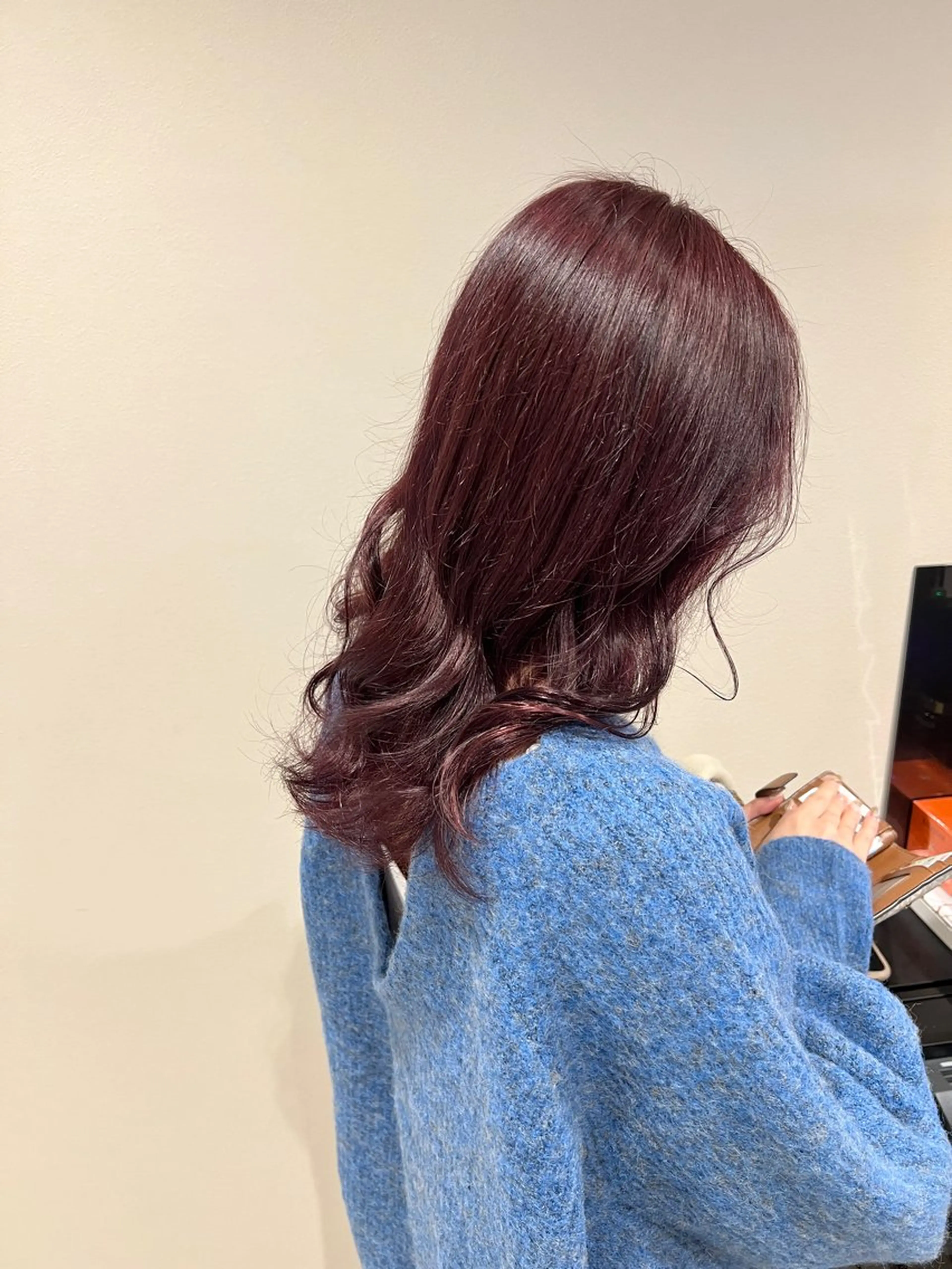 セミロング カラー ブリーチ ラベンダーカラー ブリーチなしカラー カット ヘアカラー トリートメント THINK SHOP sakiのヘアスタイル