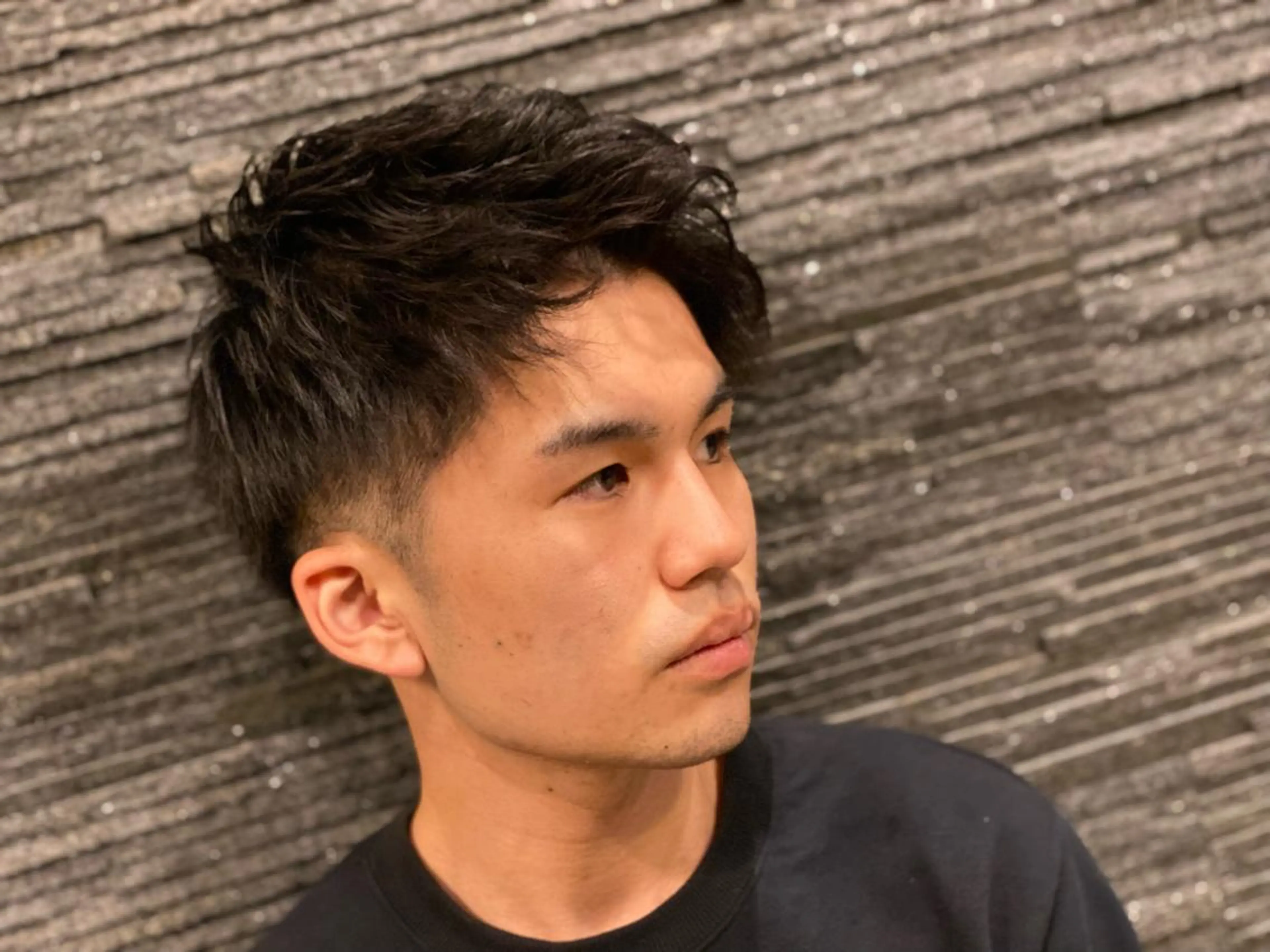 ショート パーマ メンズ 浅見 天翔のヘアスタイル