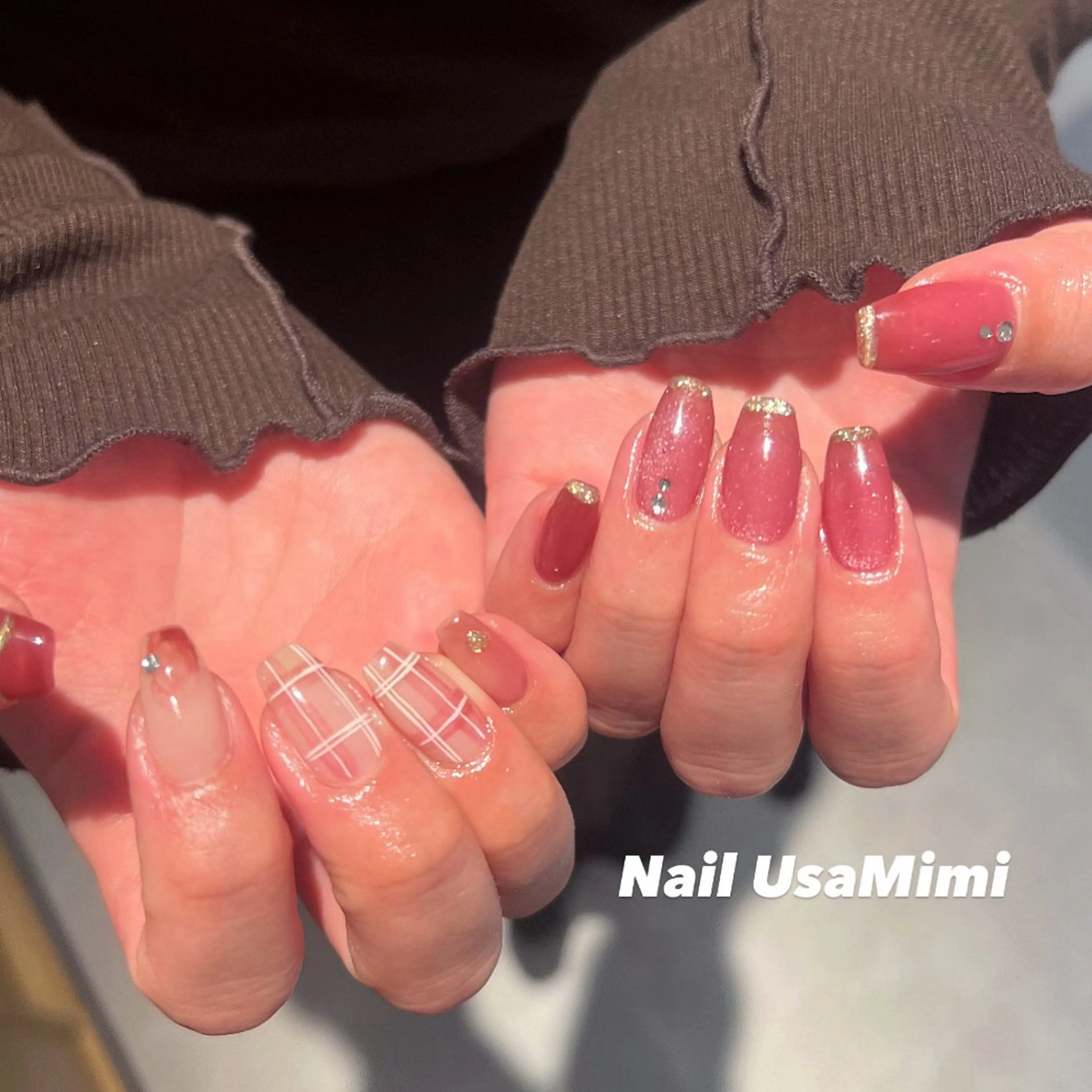 ネイル ジェルネイル マグネットネイル 持ち込み ワンカラーネイル パラジェル ハンドネイル 本町NailUsa Mimi RIKOのネイルデザイン