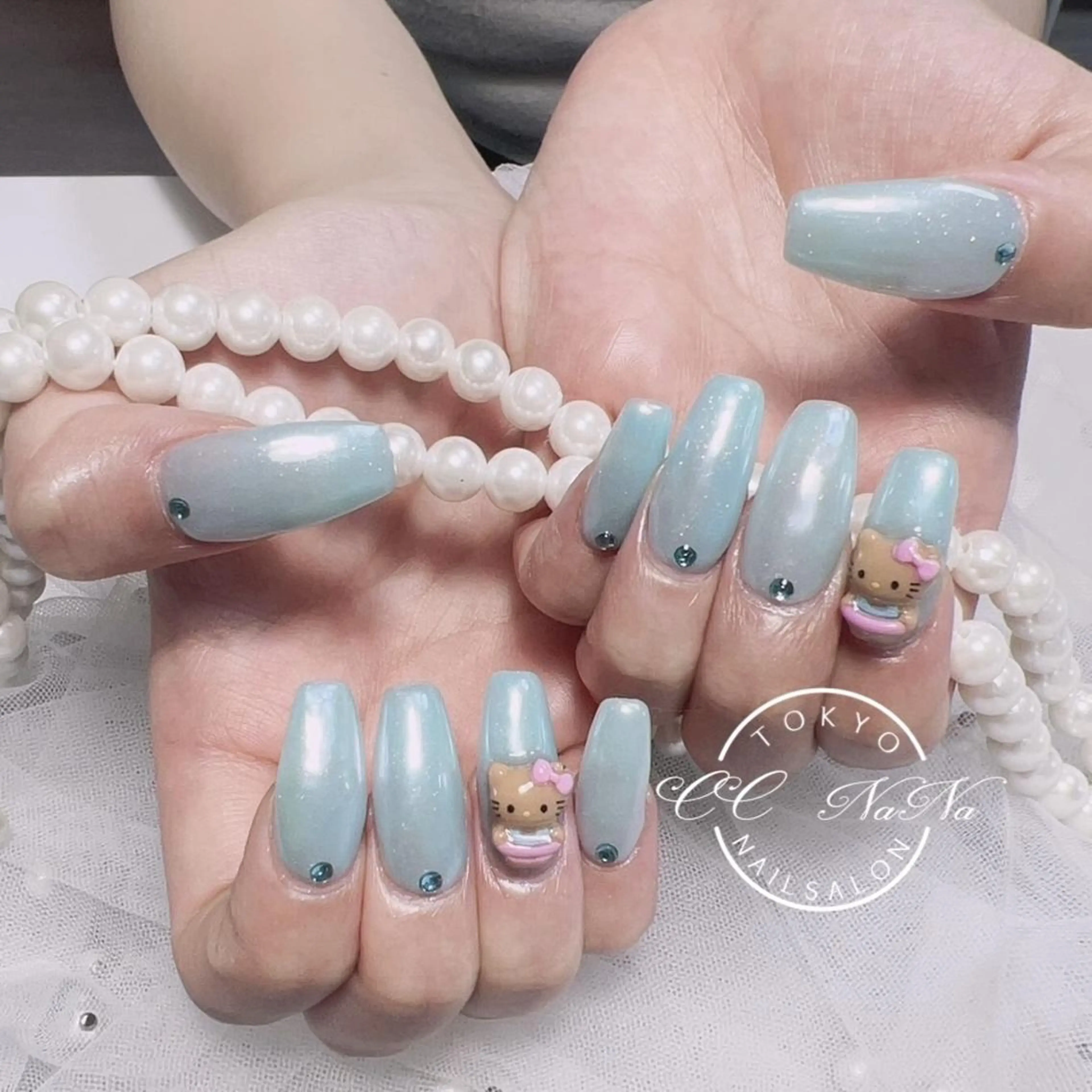 ネイル 持ち込み スカルプネイル 夏ネイル ハンドネイル CC  NaNa ワンホンネイル🌙Nのネイルデザイン