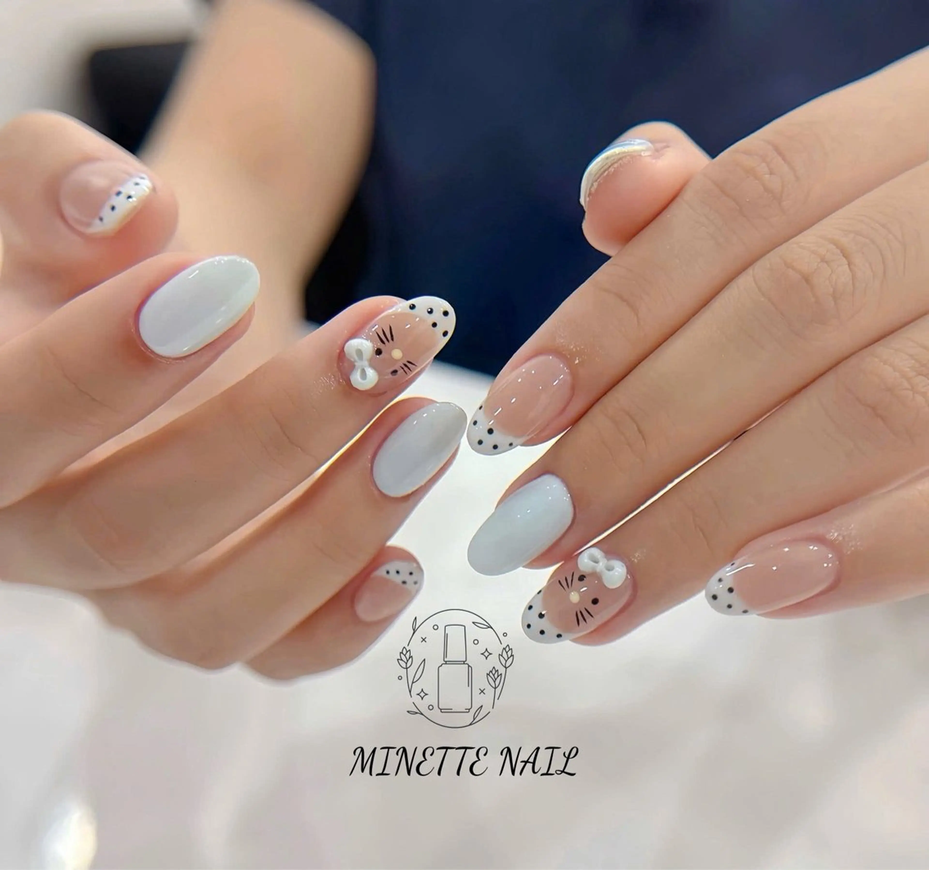 ネイル フレンチネイル ジェルネイル マグネットネイル 持ち込み ニュアンスネイル ハンドネイル Minette Nailのネイルデザイン
