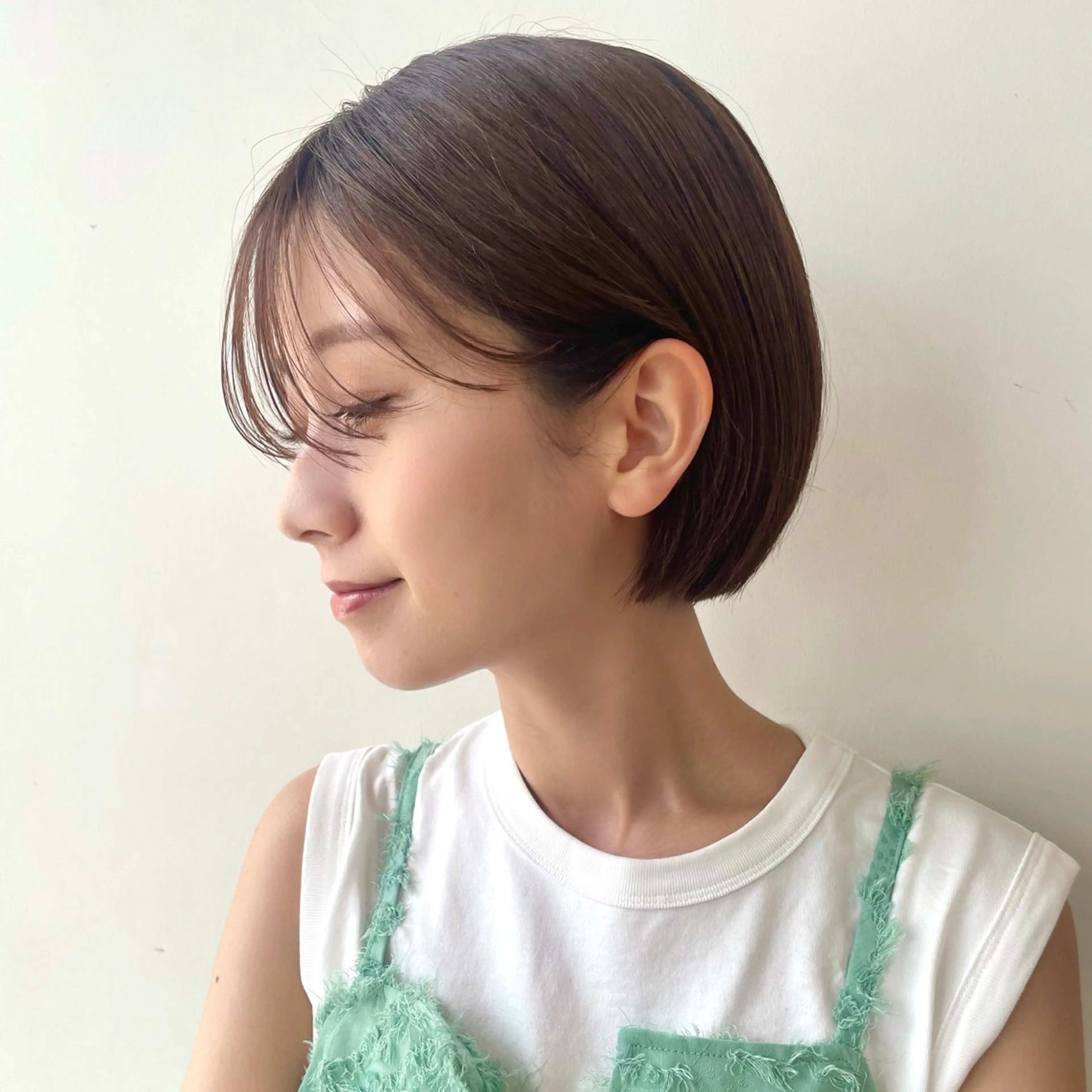 ショート カラー ショートボブ ブラウンカラー ボブ ショートヘア カット ヘアカラー トリートメント 顔まわり🥨レイヤー /透明感/水口舞奈のヘアスタイル