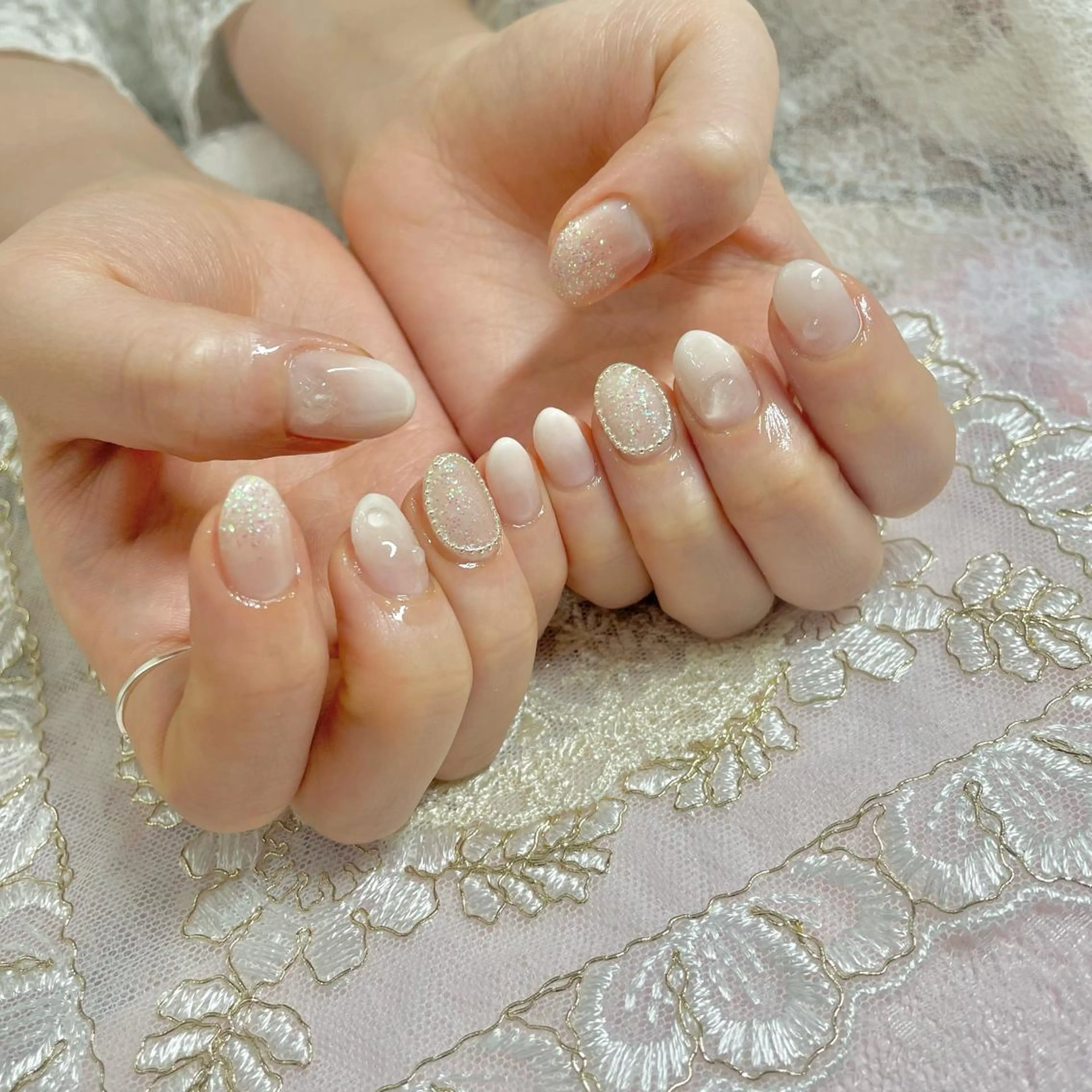 ネイル アートネイル オーロラネイル 成人式 ジェルネイル 卒業式 J terrace Nailのネイルデザイン