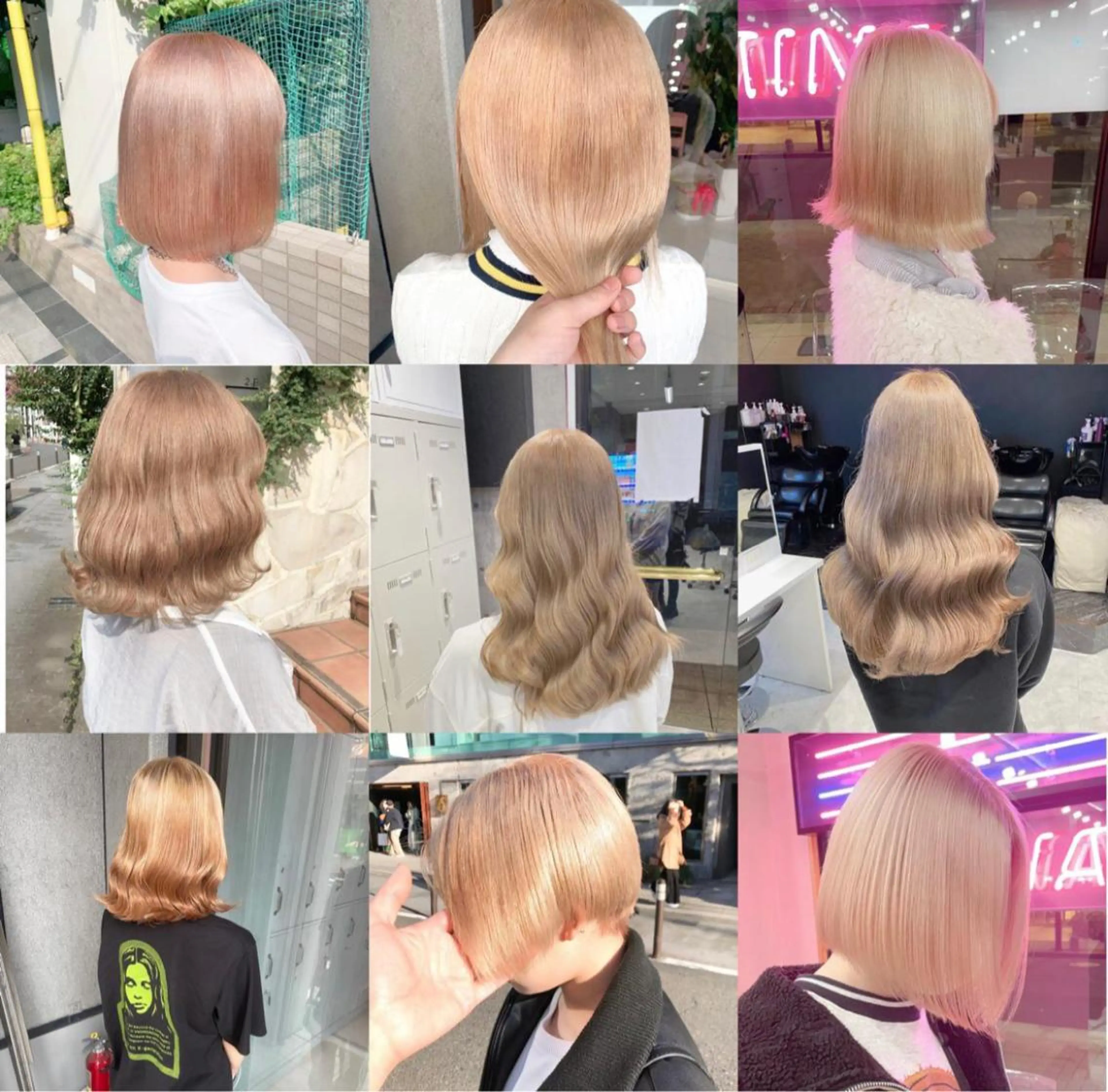 セミロング カラー アッシュ アッシュグレー アッシュグレージュ バレイヤージュ ミストバング ハイトーン特化🎀 LEONのヘアスタイル