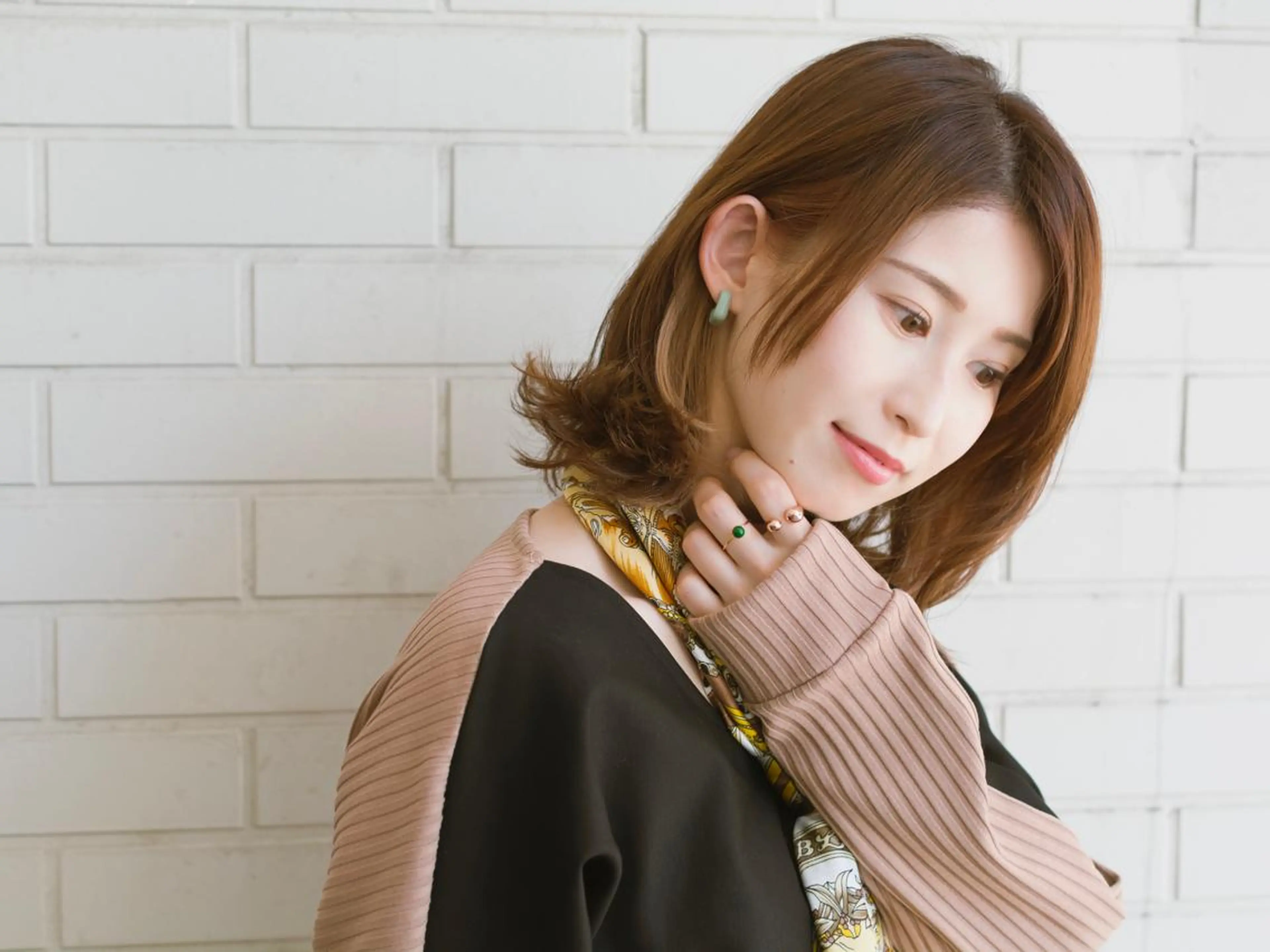 ミディアム ショートボブ ボブ 外国人風カラー ハイライト 似合わせカット 撮影モデル 斉藤 正敏のその他イメージ