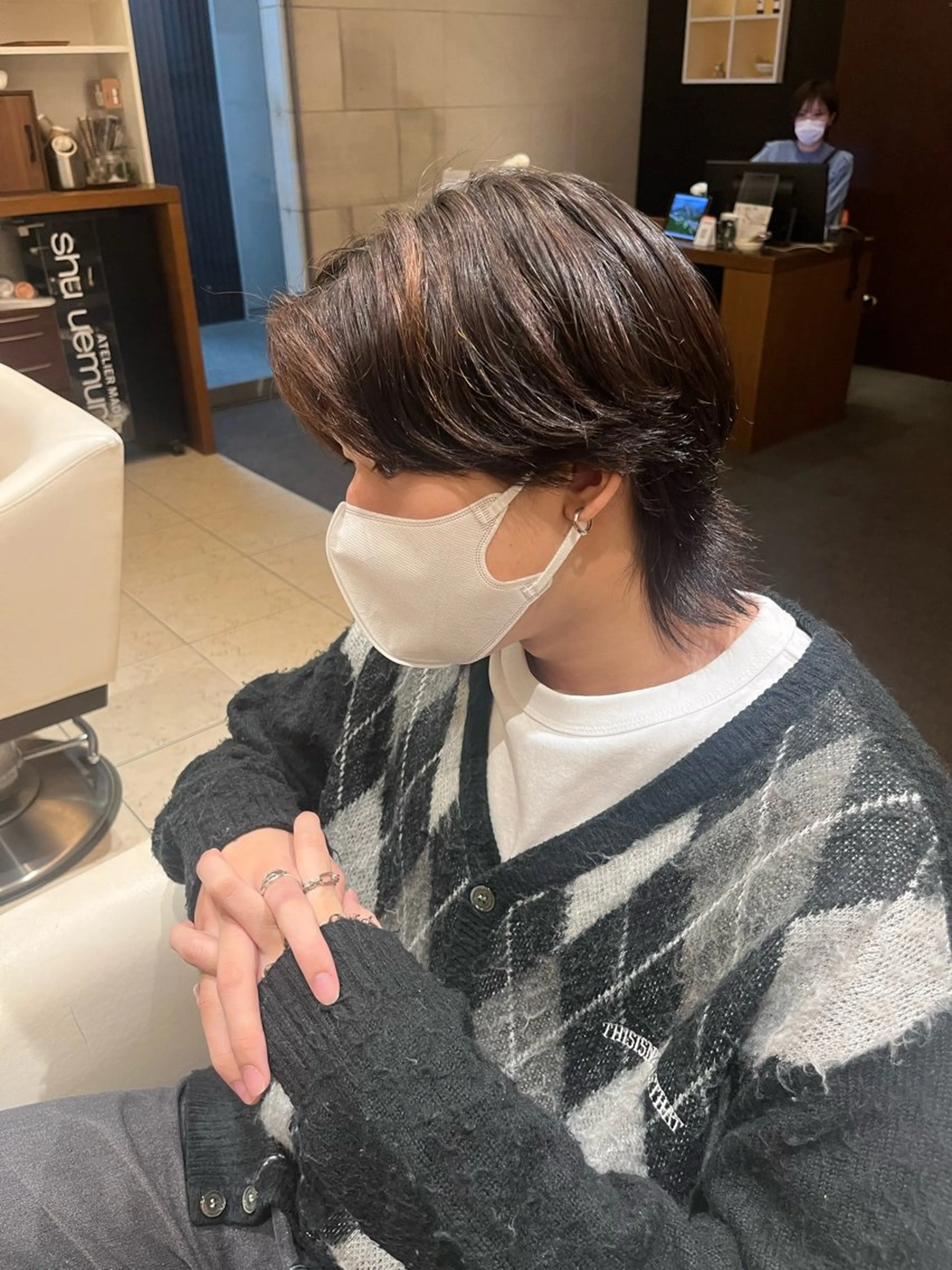 メンズ メンズパーマ メンズウルフカット ウルフカット HINA/栄/ボブ/ ボブパーマ/インナーのヘアスタイル