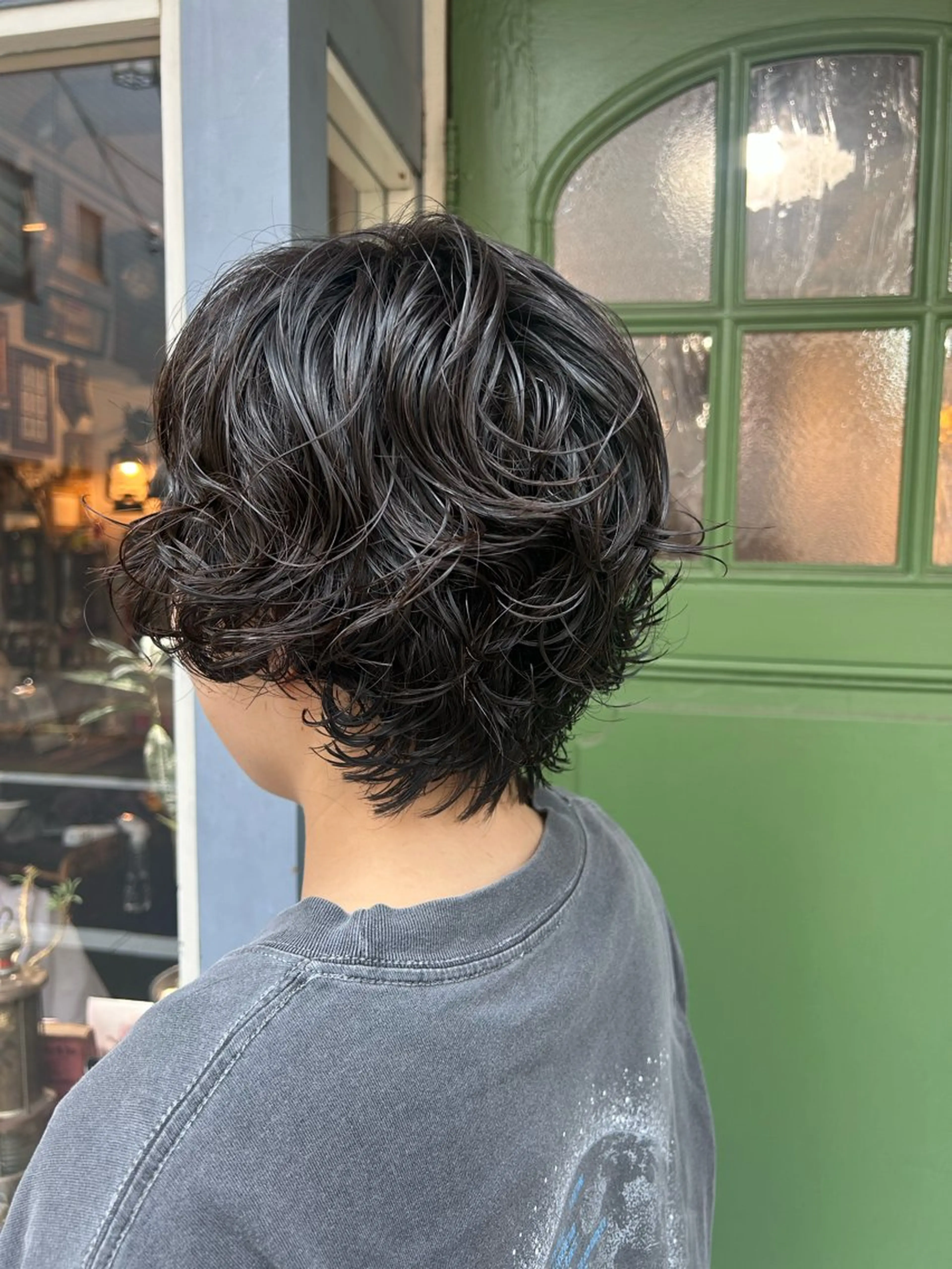 ショート パーマ カット パーマ トリートメント 清水千優/パーマ/透 明感カラー/メンズのヘアスタイル