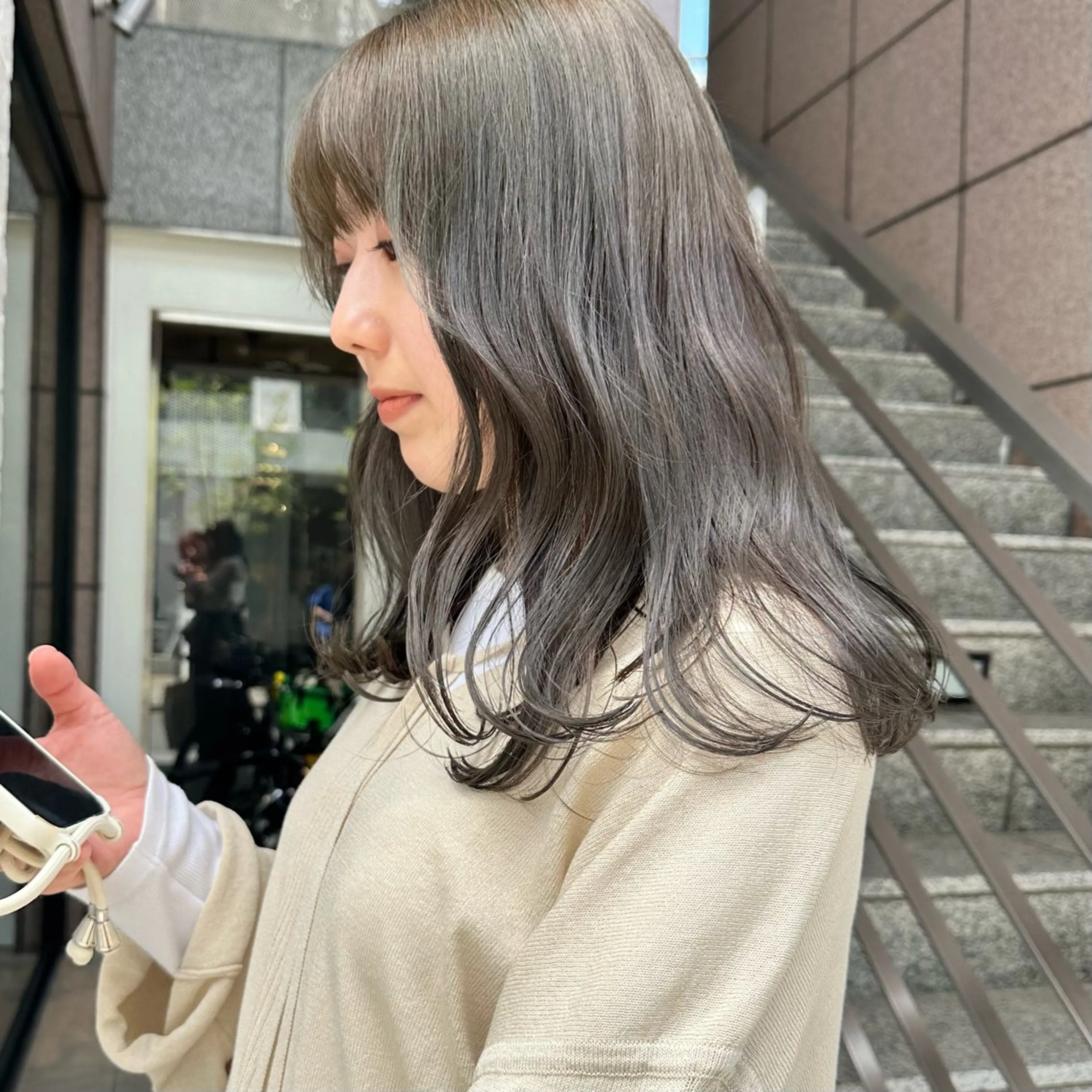 セミロング カラー 縮毛矯正/透け感 カラー🎀♡mariのヘアスタイル