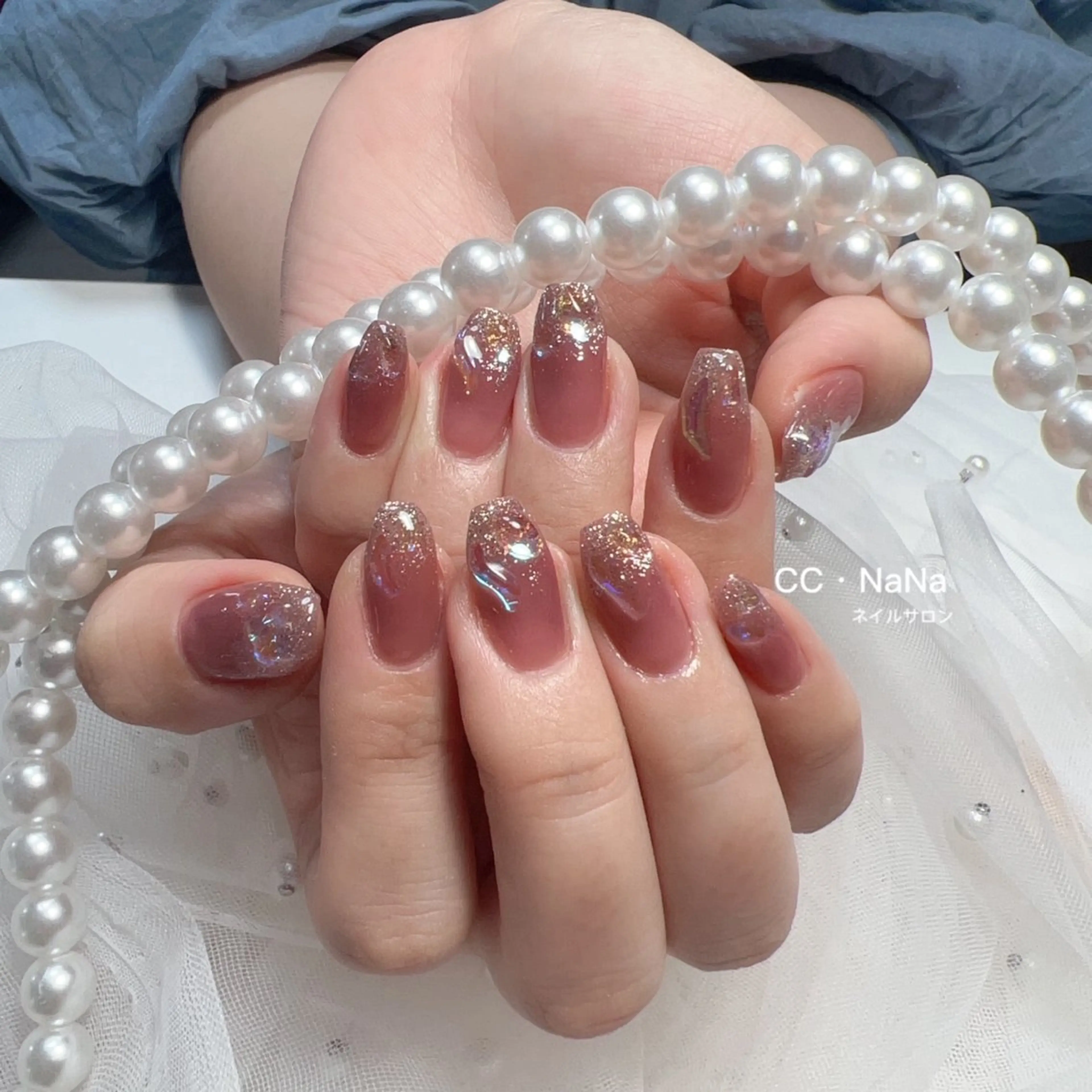 ネイル ハンドネイル 💎CC・NaNa 韓国風ネイル🌙Cのネイルデザイン