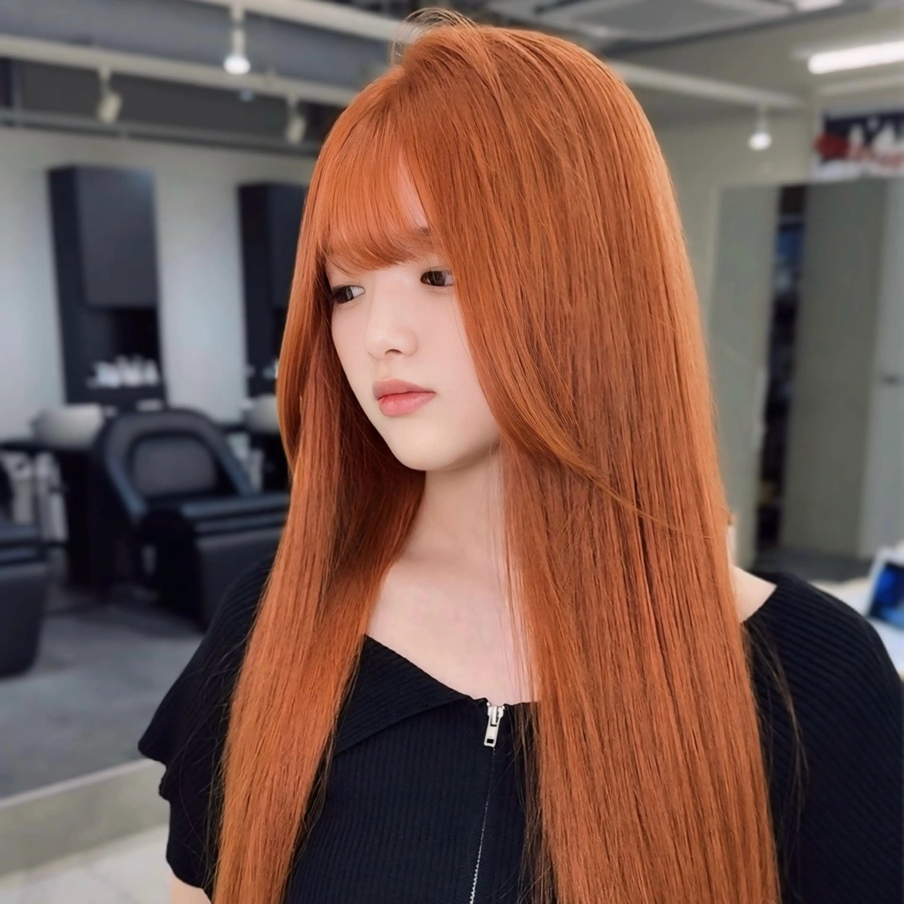 ロング カラー オレンジ テラコッタ ヘアカラー ワンホン×髪質改善 つのーか🩶‪🫧のヘアスタイル