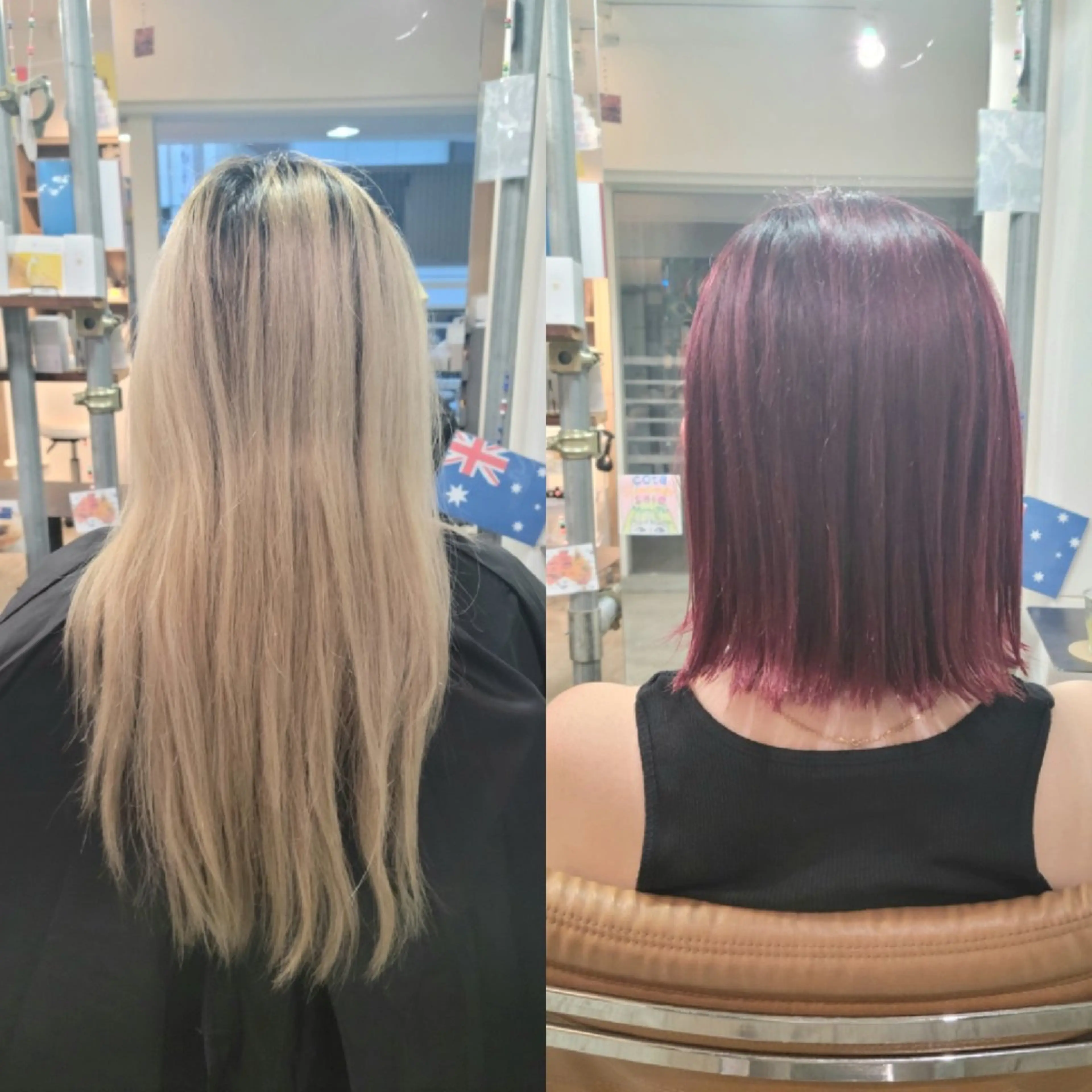 ミディアム カラー ブリーチ ハイトーンカラー ブリーチなしカラー レッドカラー coii コイ【原宿/表参道】のヘアスタイル