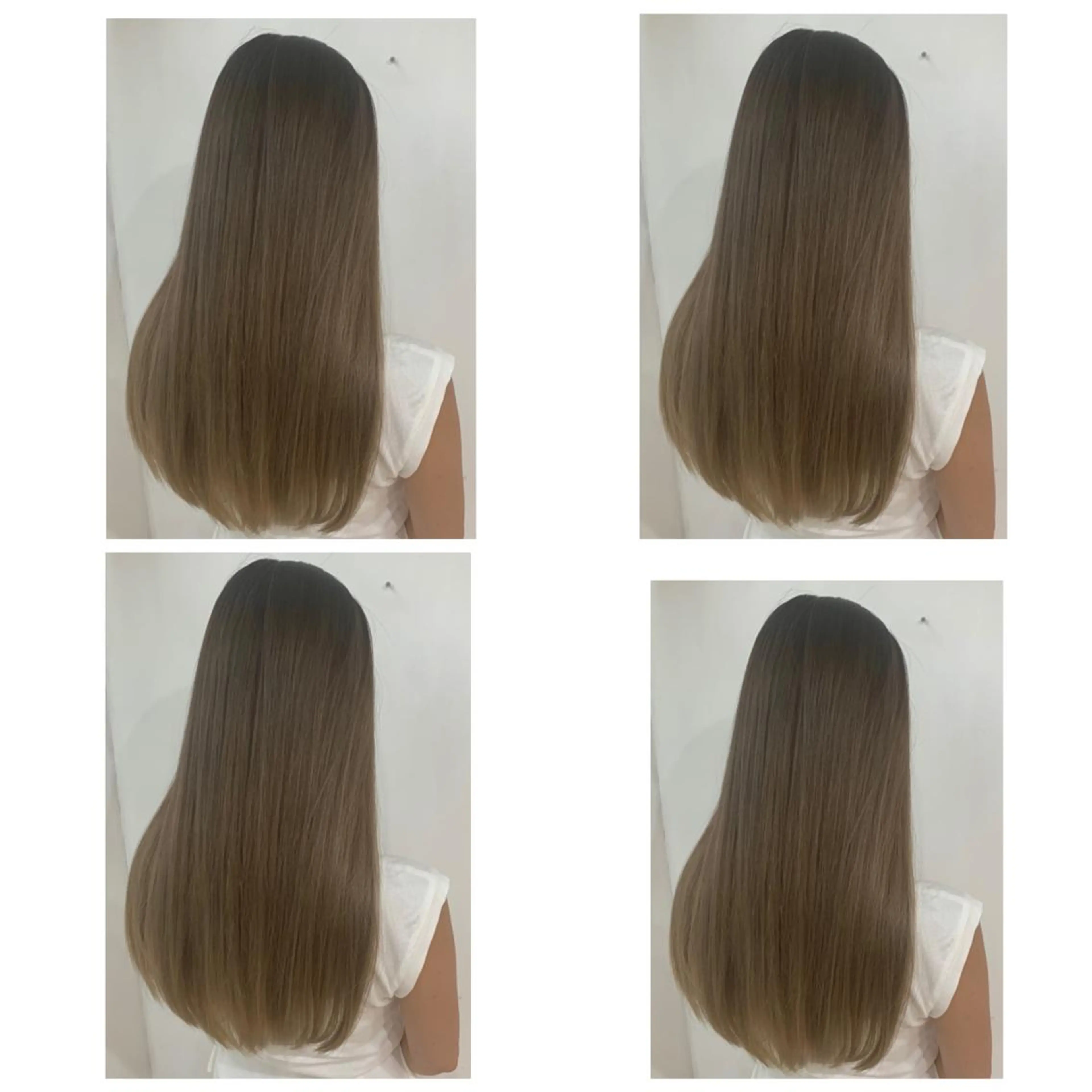 ロング カラー アッシュ バレイヤージュ ブリーチ デザインカラー グレージュ カット ヘアカラー トリートメント 京都大人女性ショート 徒歩1分/秋山のヘアスタイル