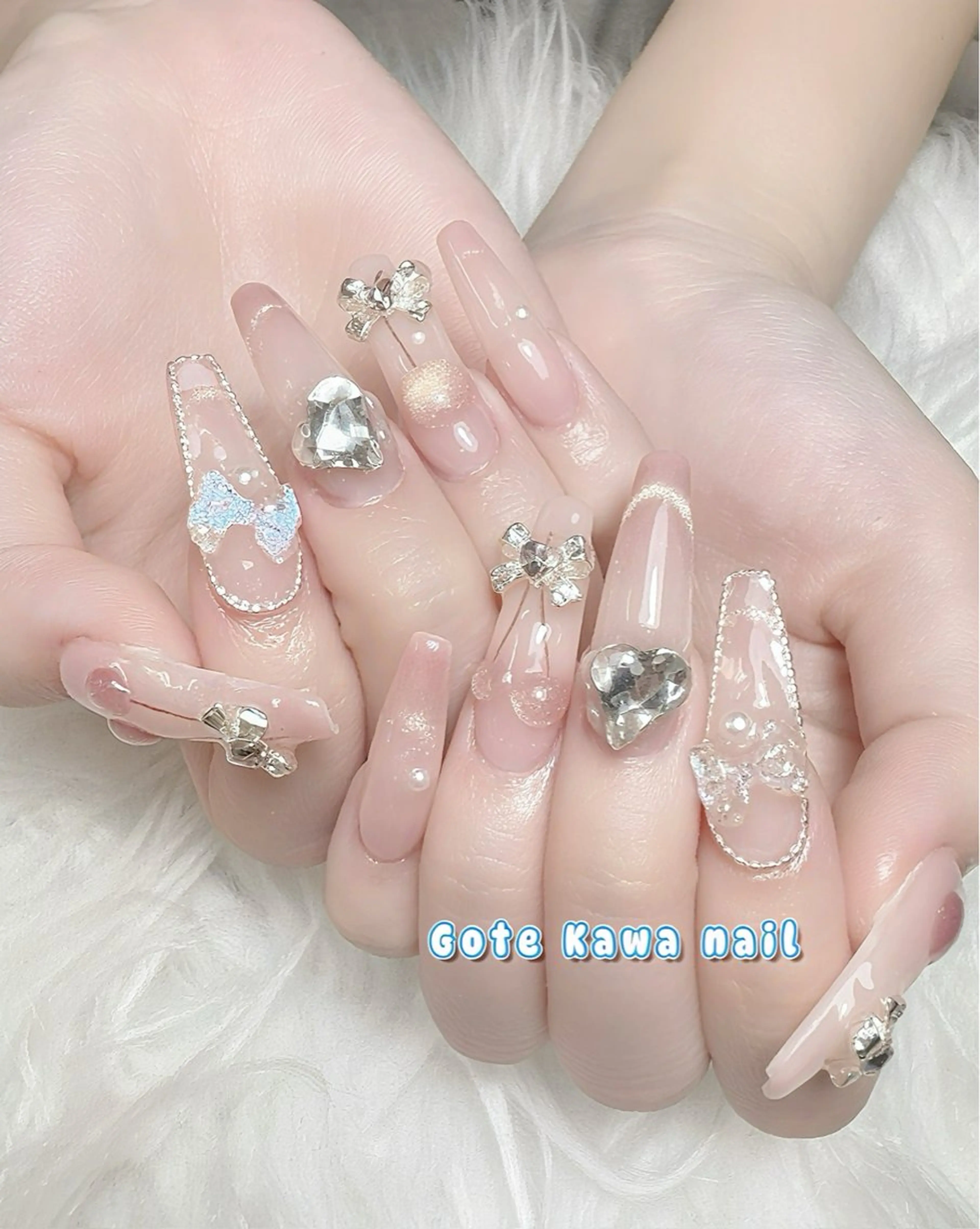 ネイル グラデーション ハート マグネットネイル ワンホンネイル ハンドネイル ハンドケア Gote Kawa nail salonのネイルデザイン