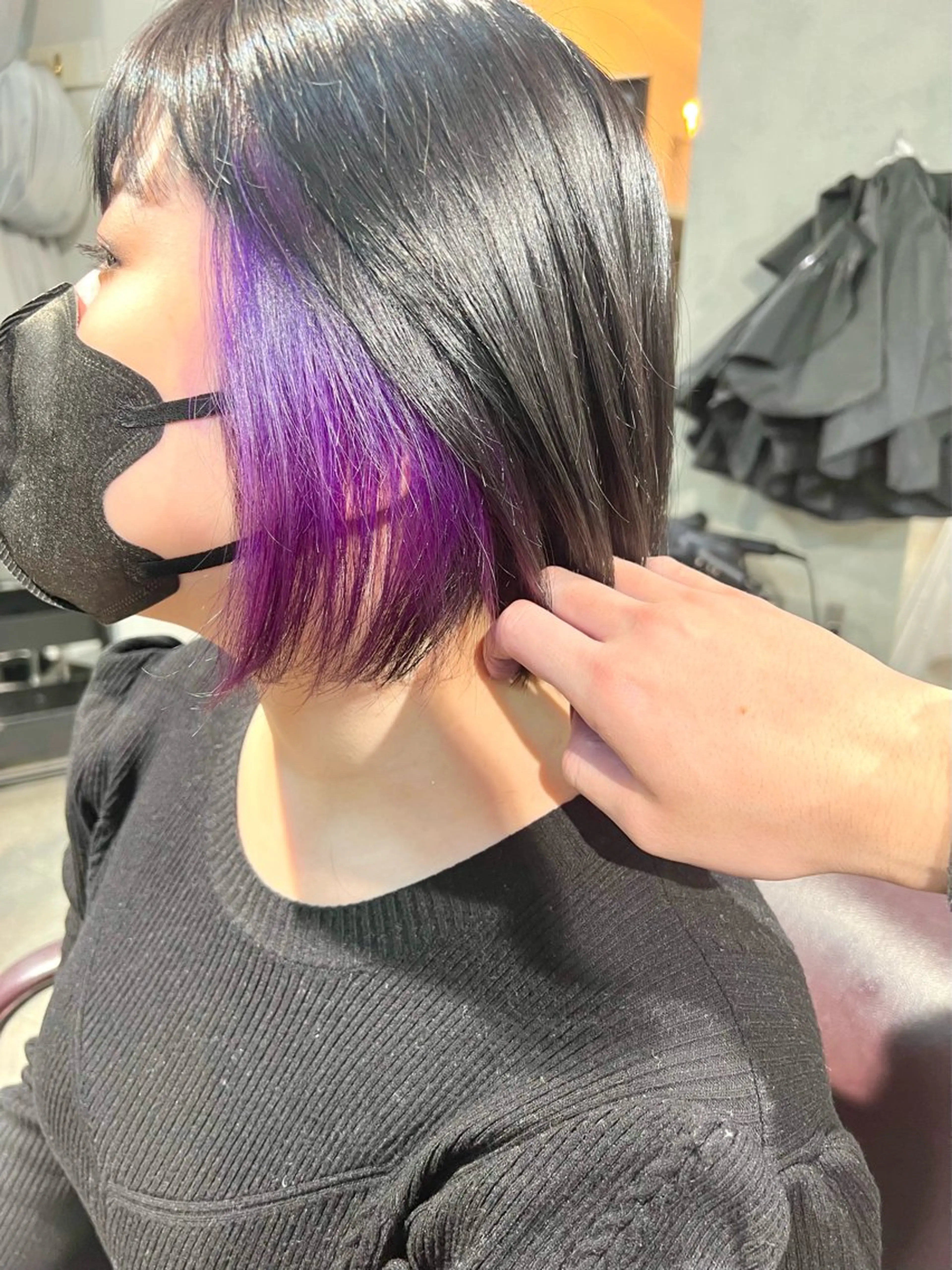 ミディアム カラー ヘアアレンジ ヘアカラー トリートメント ヘッドスパ ヘアセット 🌈インナーカラー ‘ショウマ’🌈のヘアスタイル