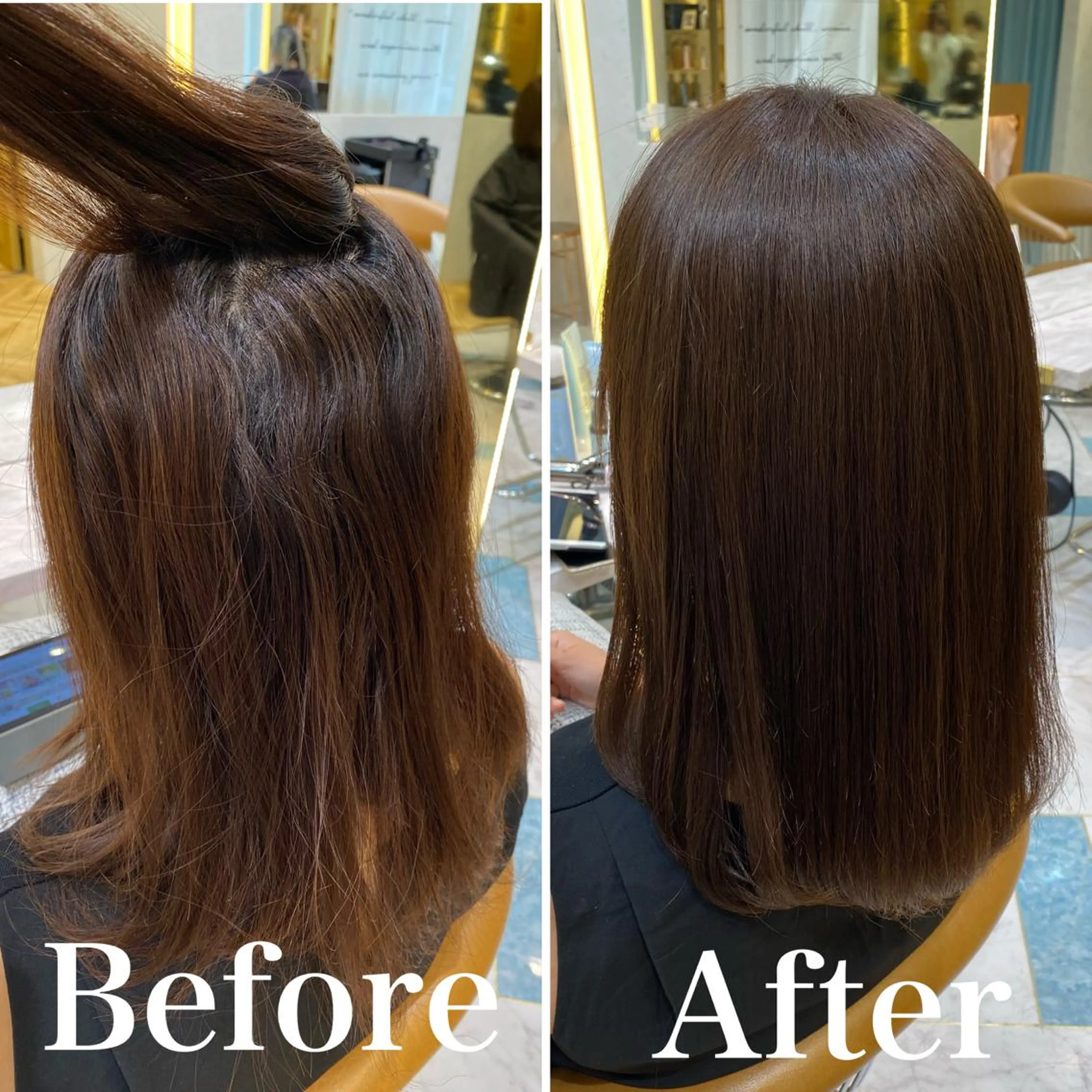 ❣️お得メニュー❣️【髪質改善 縮毛矯正】＋【透明感フルカラー】＋【高保湿スチームトリートメント】の写真