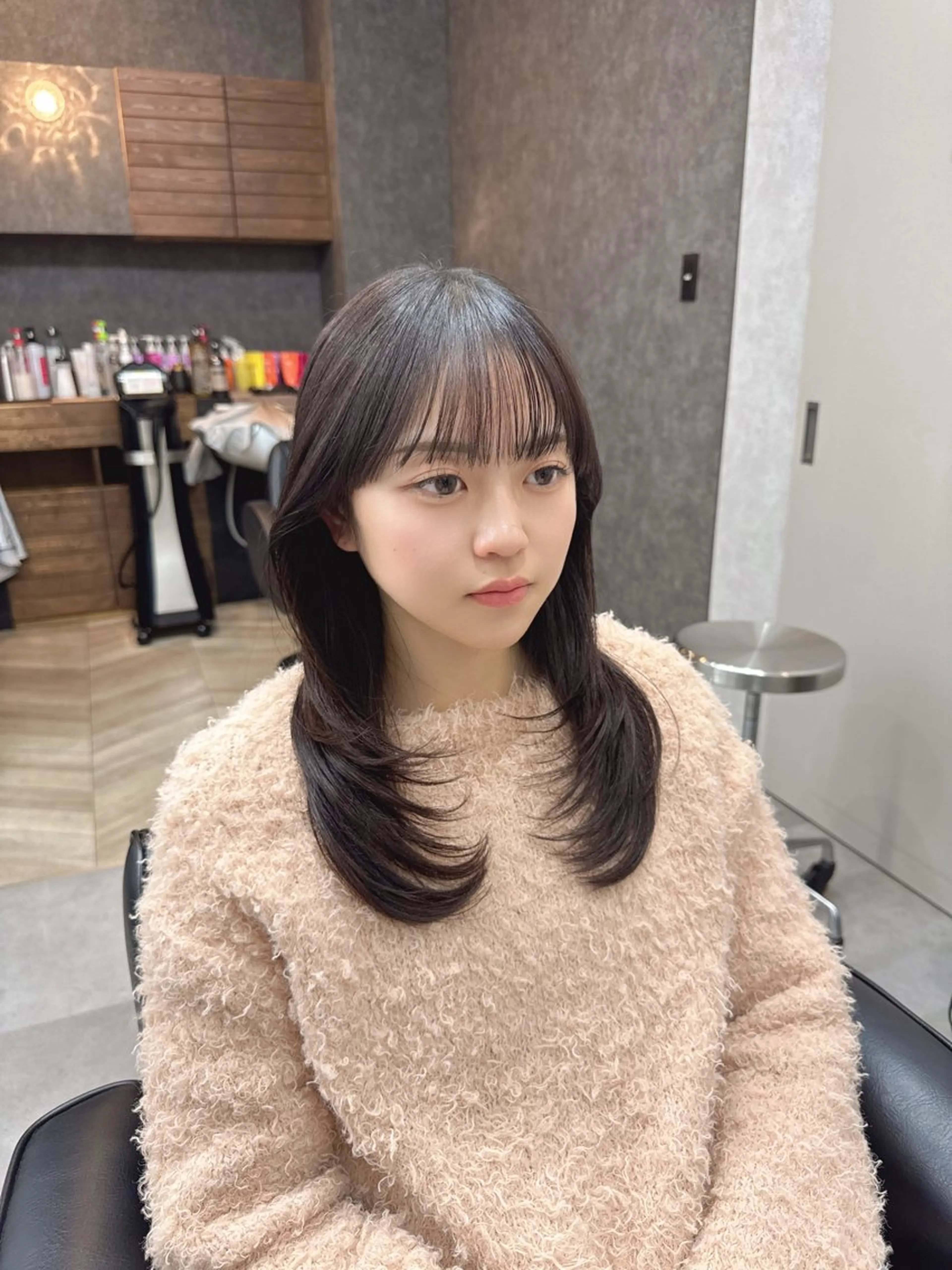 ロング ハッシュカット 韓国風ヘア 杉山永 船橋✖️髪質改善🫧のヘアスタイル