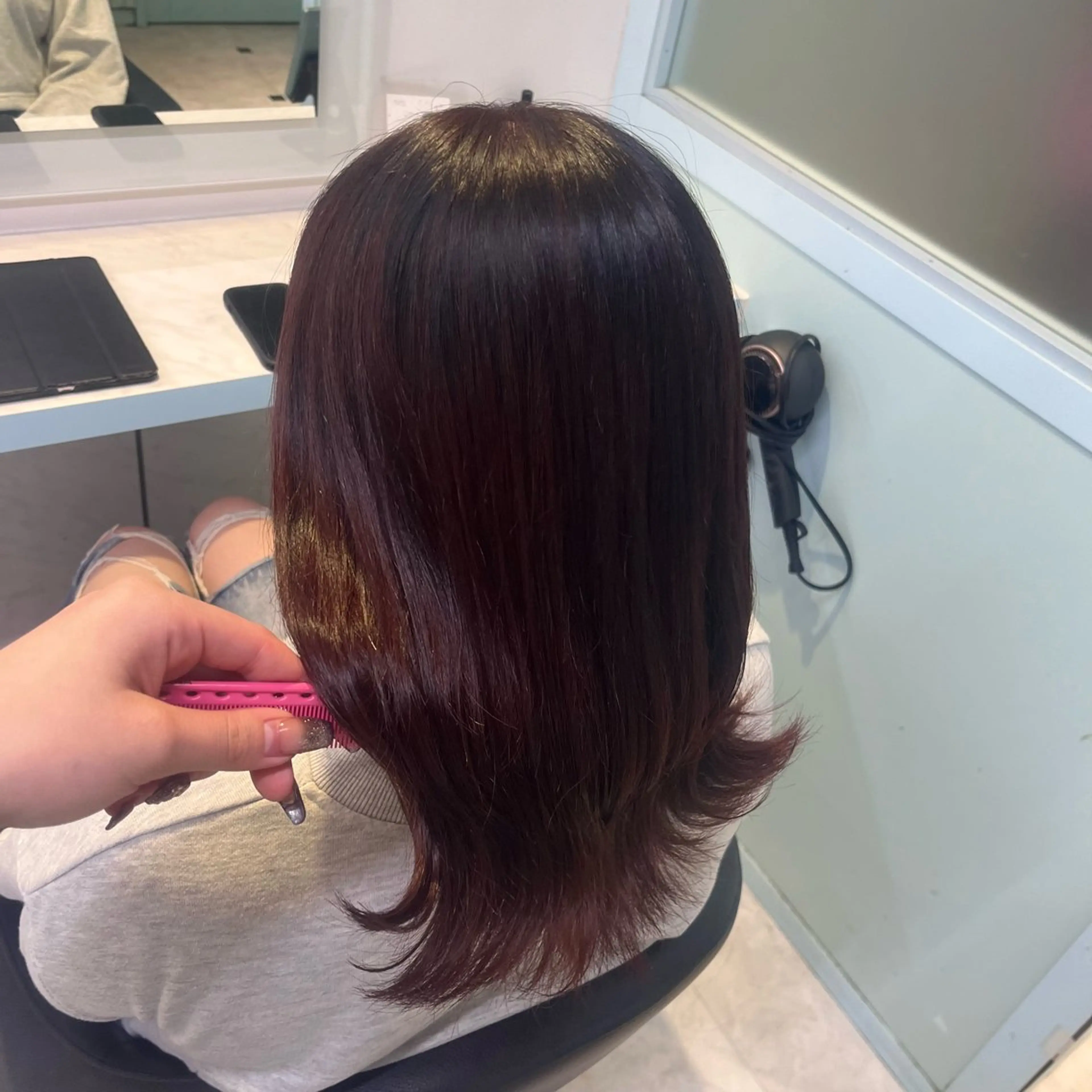 ロング ヘアカラー トリートメント ヘアセット NANA💓韓国ヘア /レイヤー/暖色💓のヘアスタイル