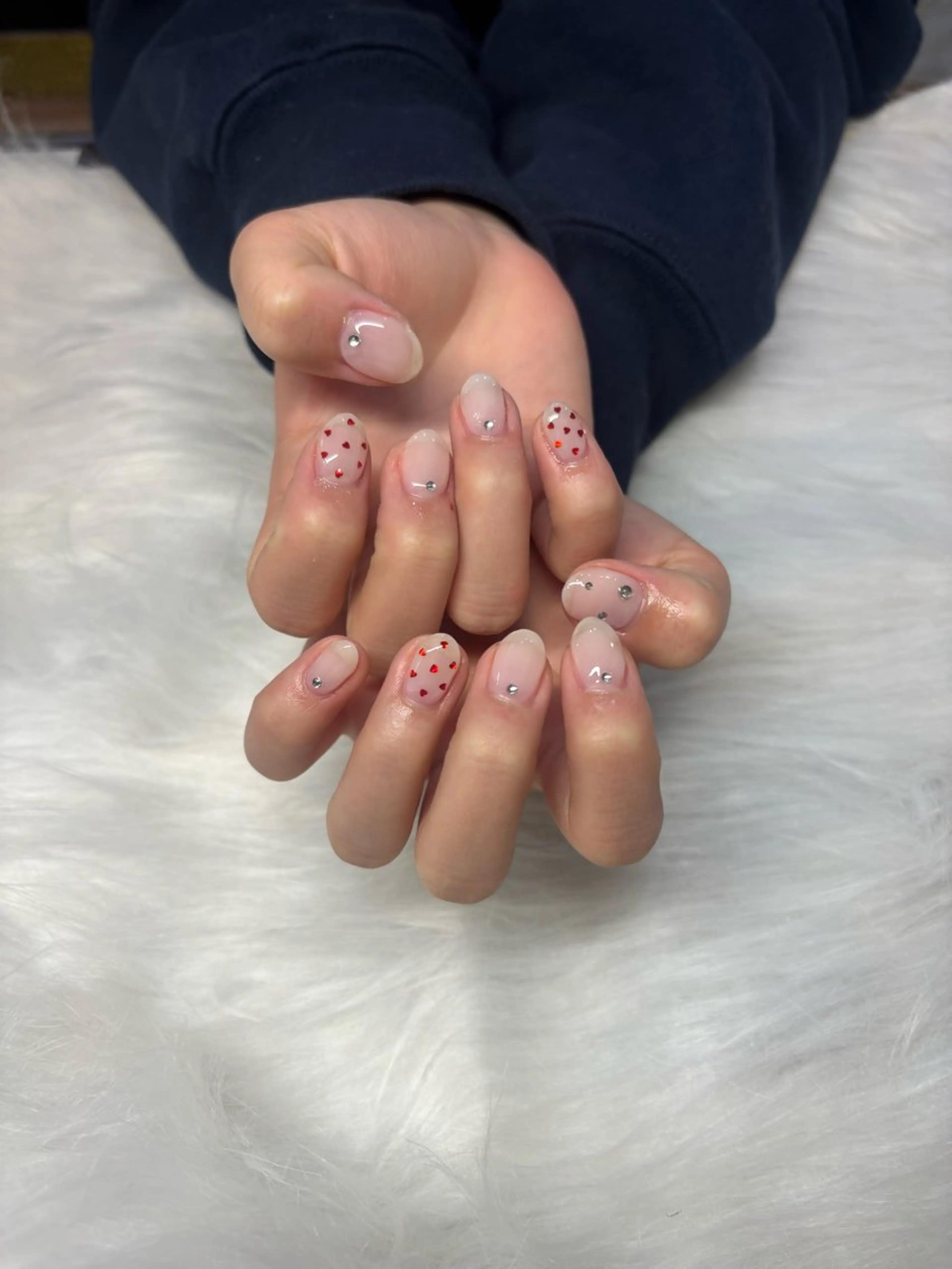 ネイル ハート ホログラムネイル ハンドネイル HANA ソブエのネイルデザイン