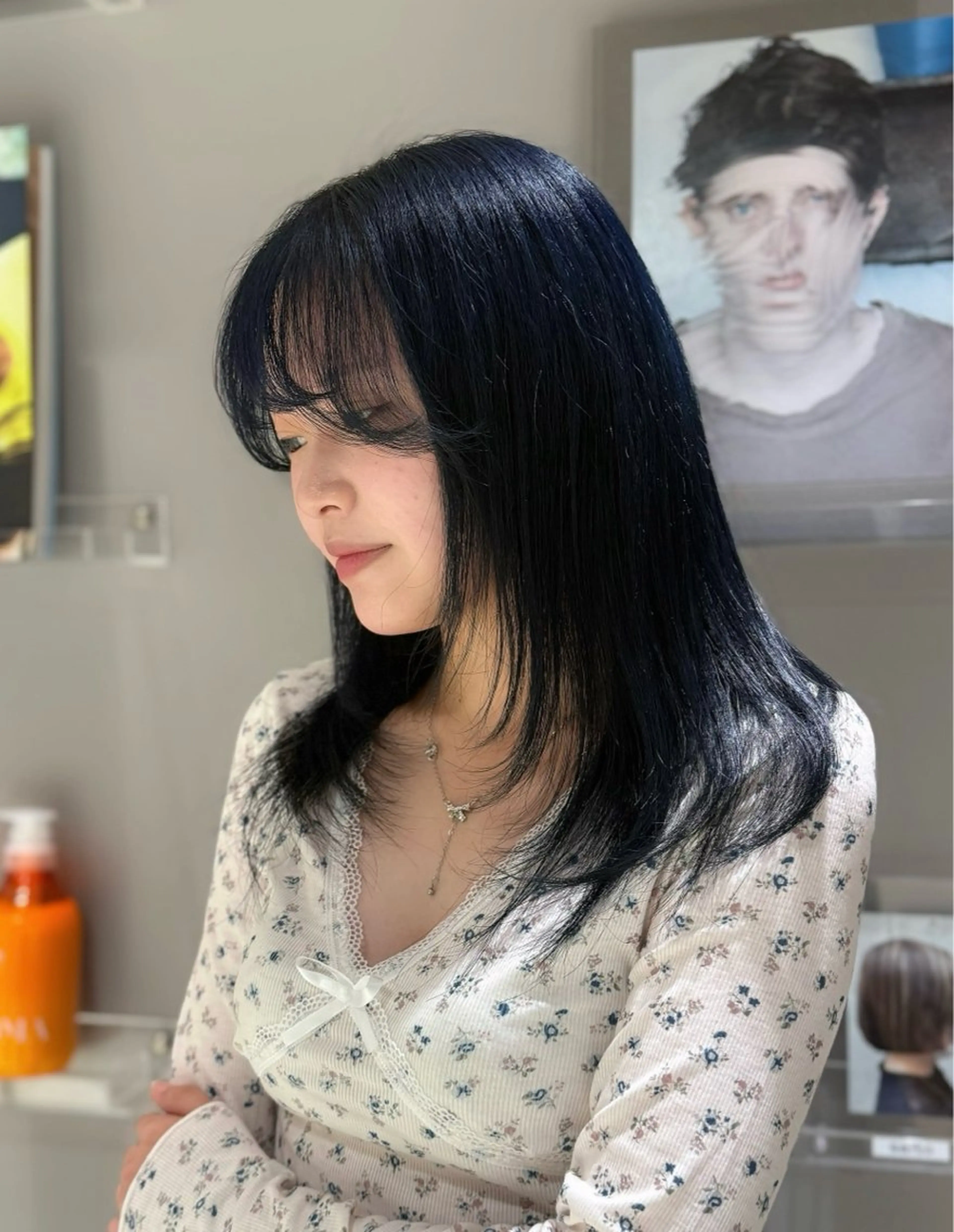 ロング カラー ブリーチ ブルーカラー ヘアカラー 艶カラー/ハイトーン /アレンジ/meiのヘアスタイル