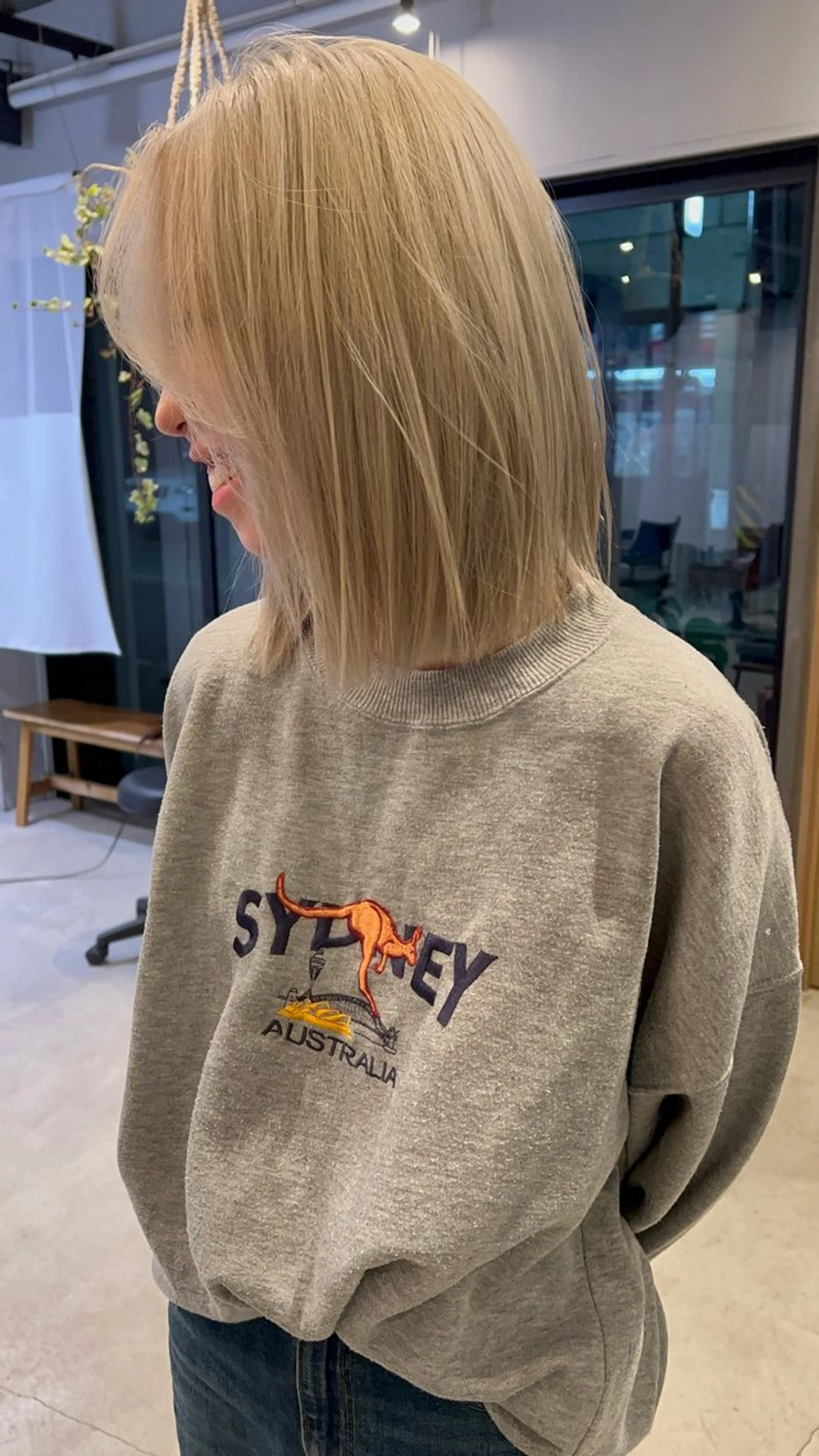 カラー ベージュカラー ブリーチ ホワイトベージュ Hiyori/透明感 /ボブ/矢場町のヘアスタイル