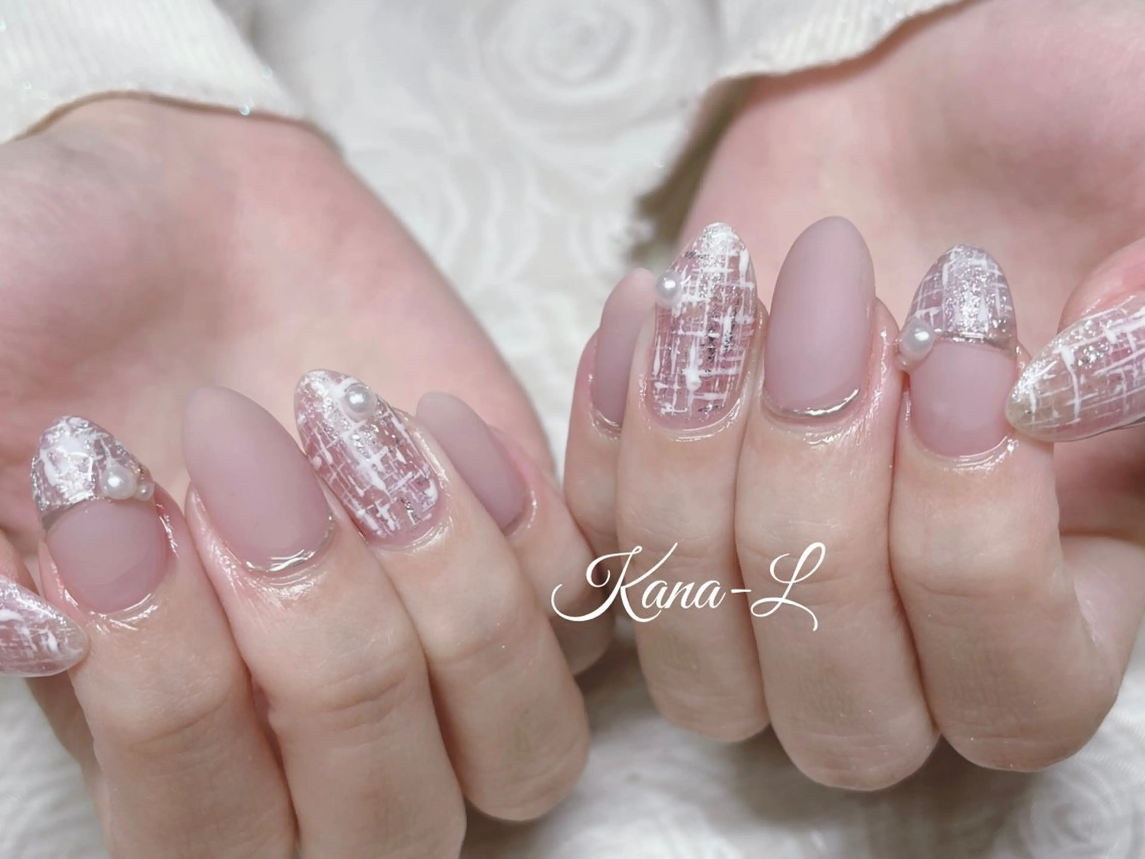 ネイル フレンチネイル ジェルネイル マットネイル パラジェル ピンク 芦辺 香奈のネイルデザイン