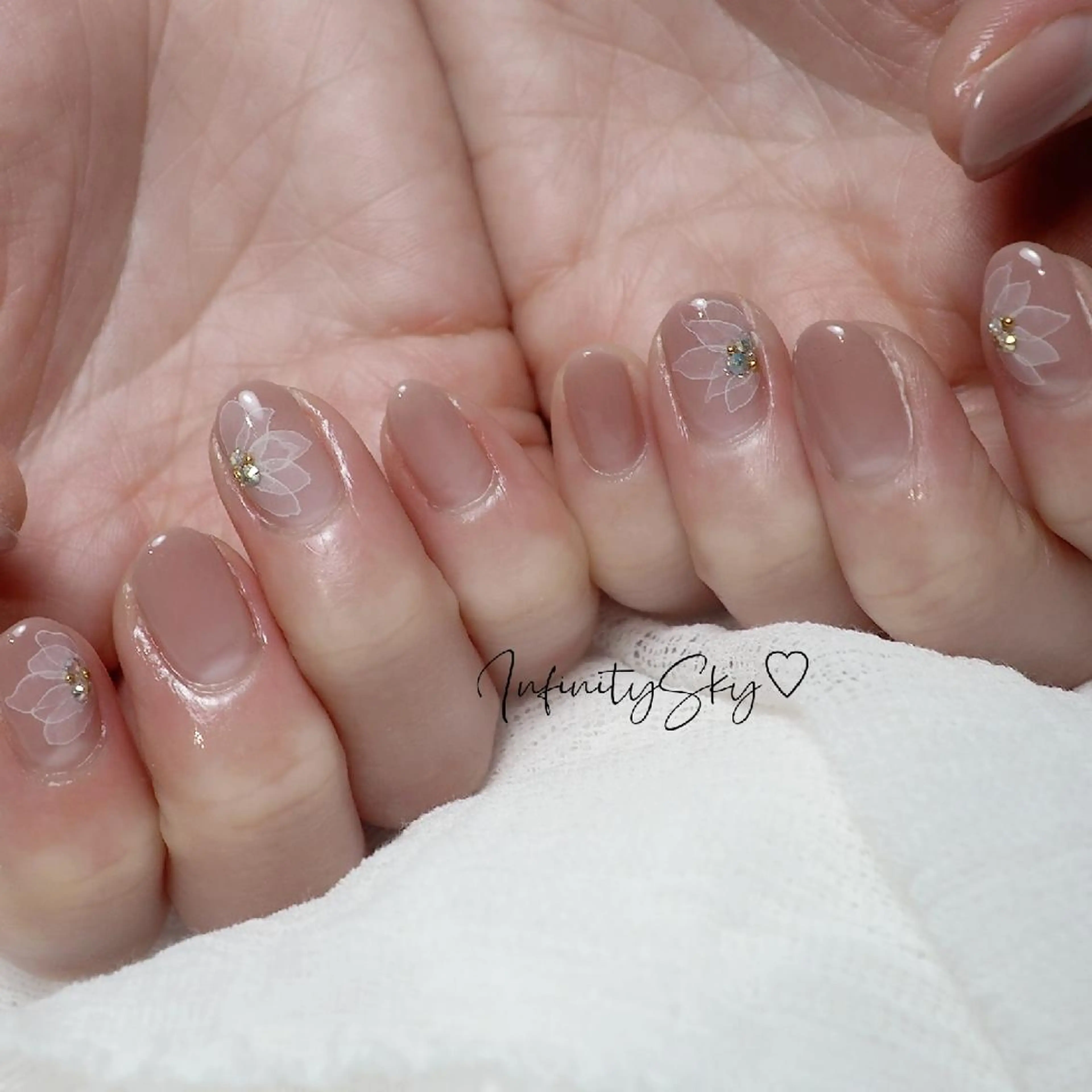 ネイル フラワーネイル ハンドネイル infinity skyのネイルデザイン