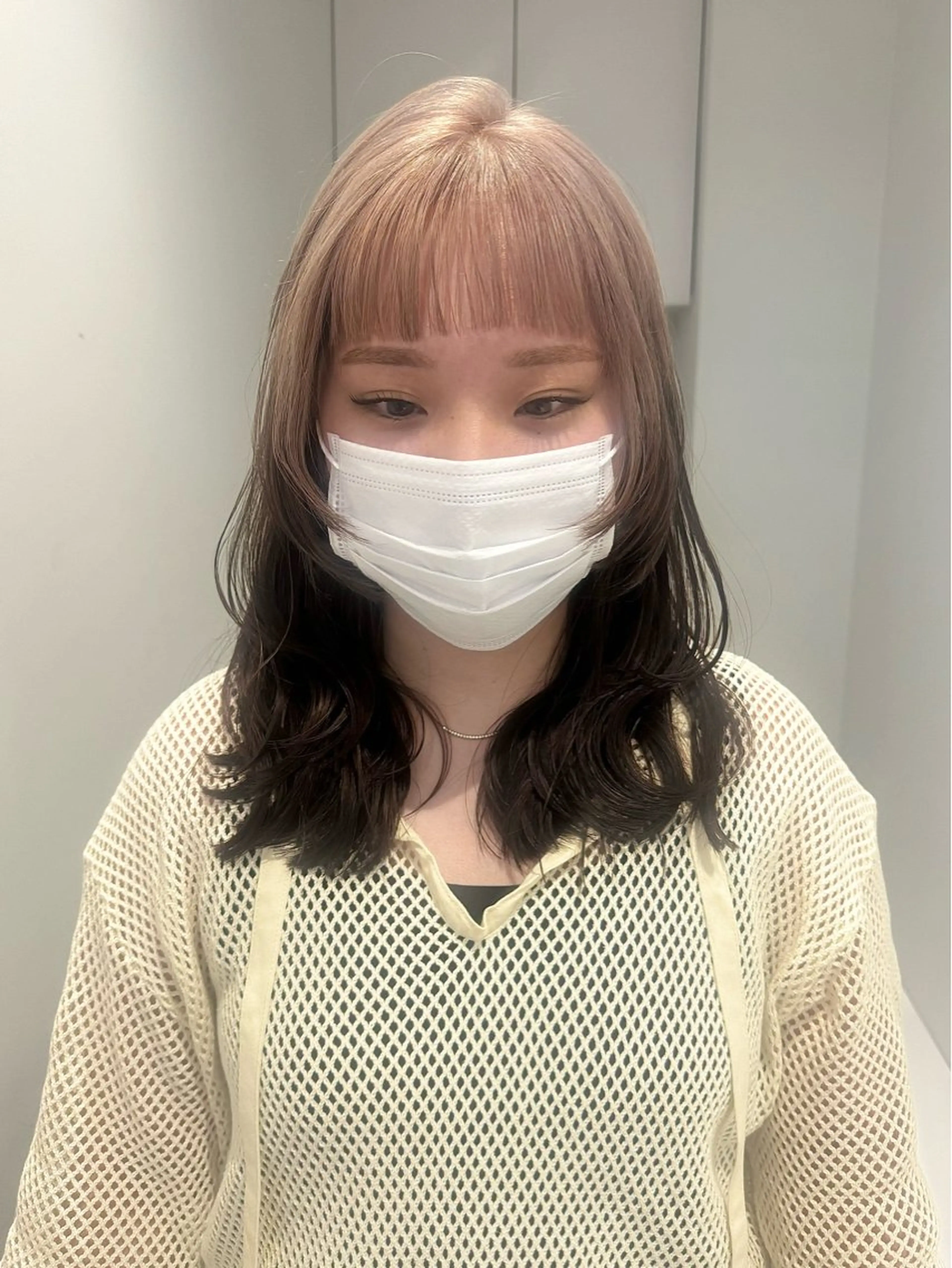 セミロング カラー 顔まわりレイヤー 顔周りカット レイヤーカット ヘアカラー ✨ブリーチ/顔周り レイヤー¦YUKA✨のヘアスタイル