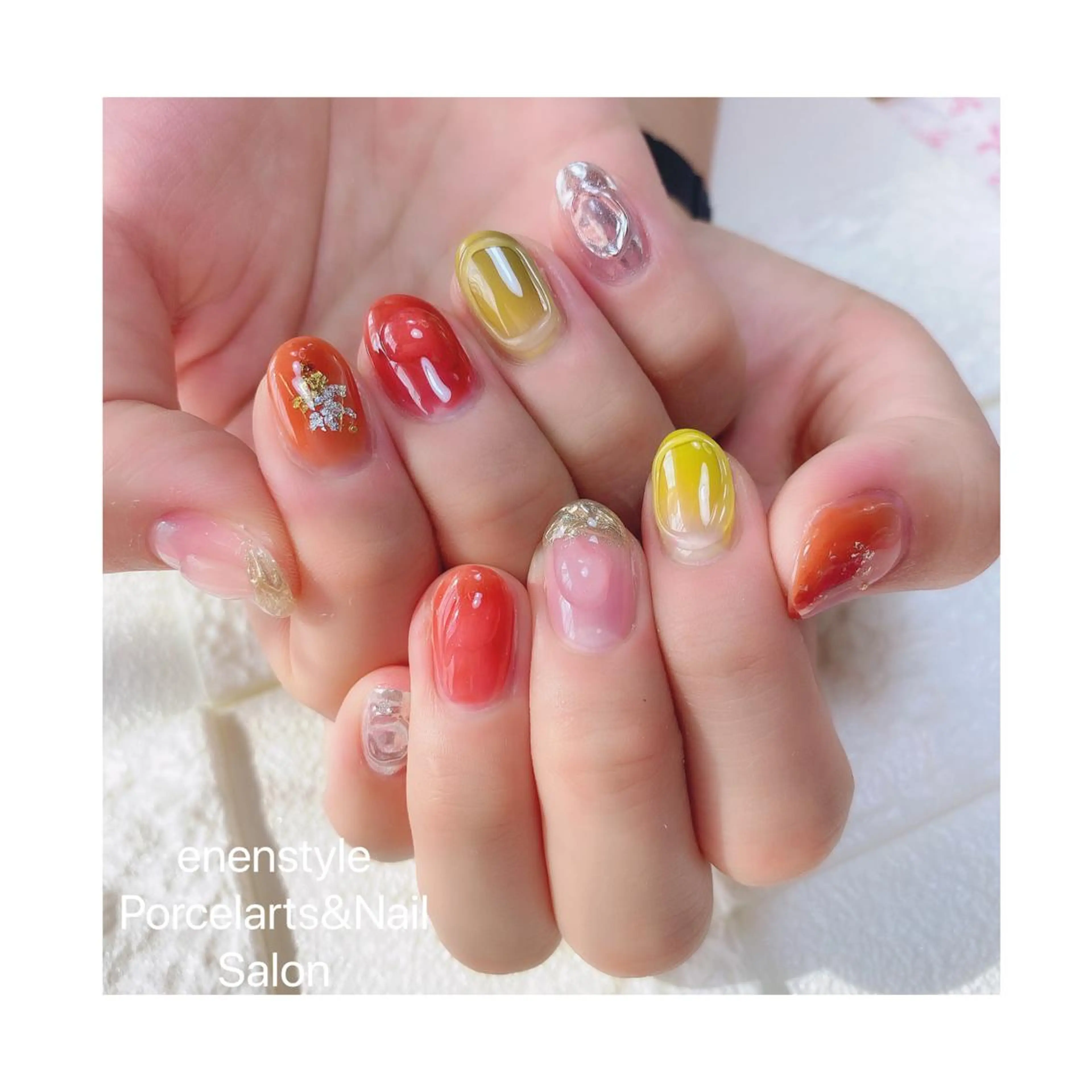 ショート ネイル ハンドネイル 👑enen style👑のネイルデザイン