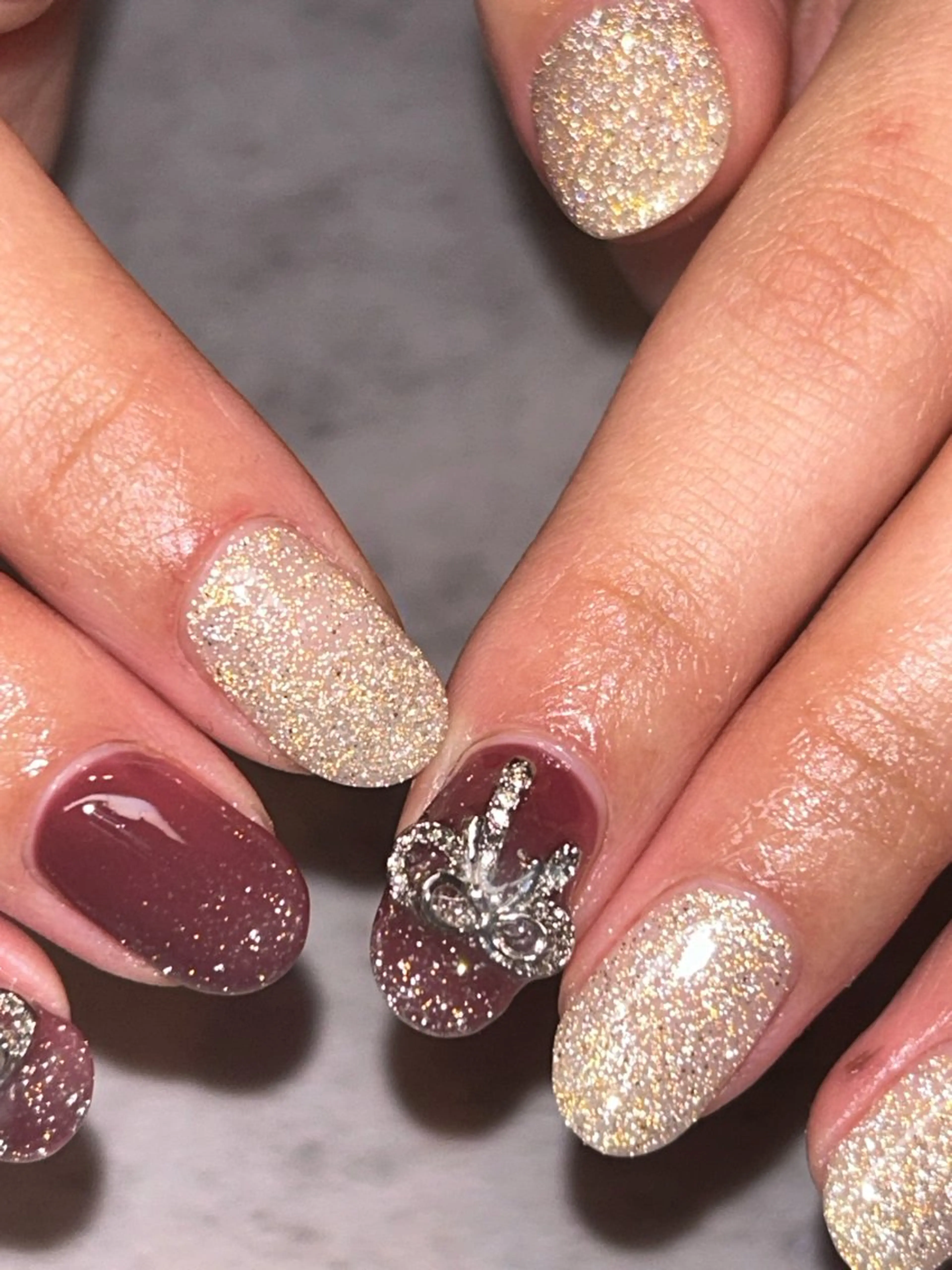 ネイル アートネイル mellow:ｸﾙﾐ ﹡˖˟༝🎀˖˟ ༝のネイルデザイン