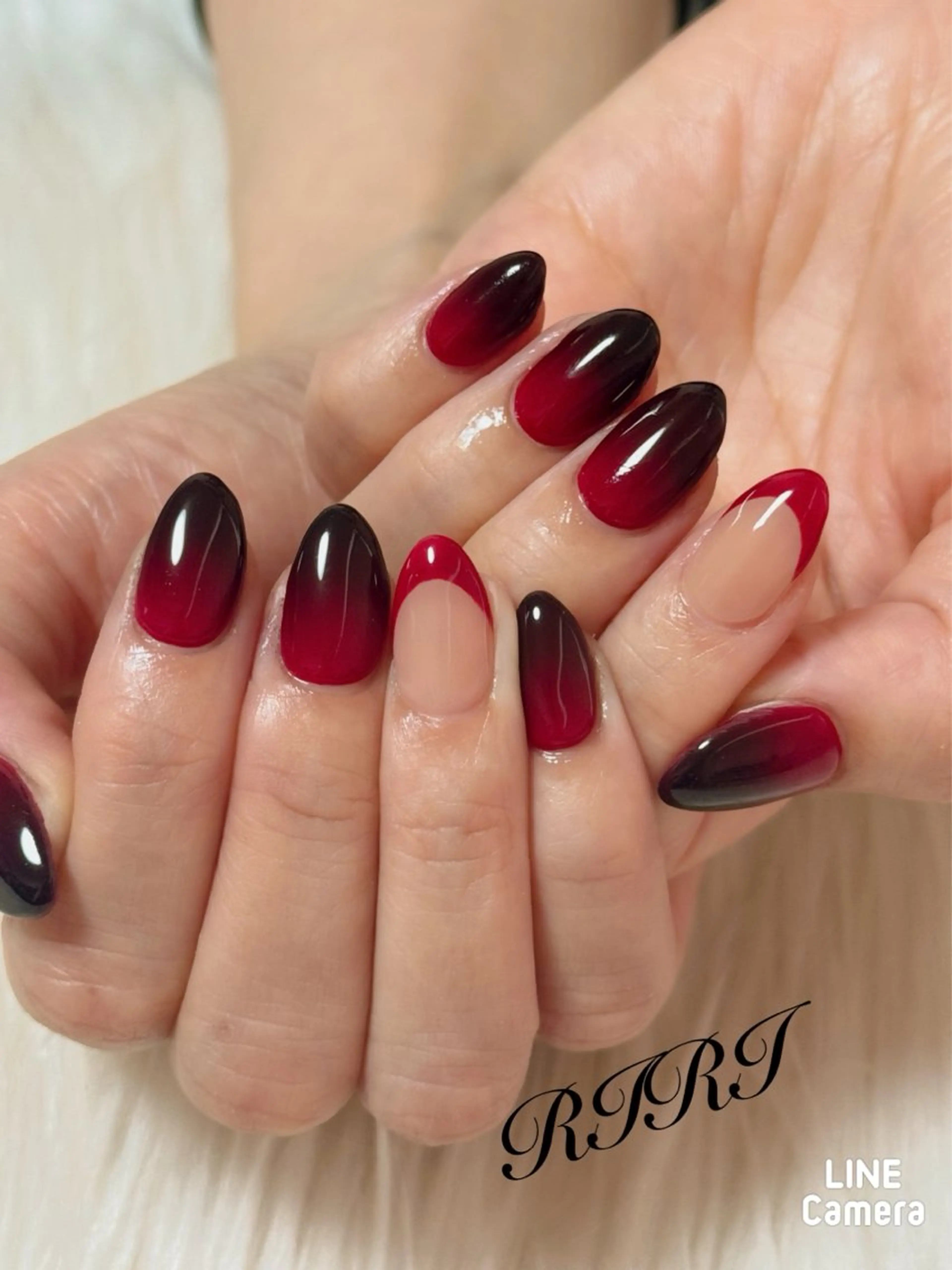 ネイル フレンチネイル ジェルネイル グラデーション 韓国ネイル オフィスネイル ハンドネイル riri オーナーのネイルデザイン