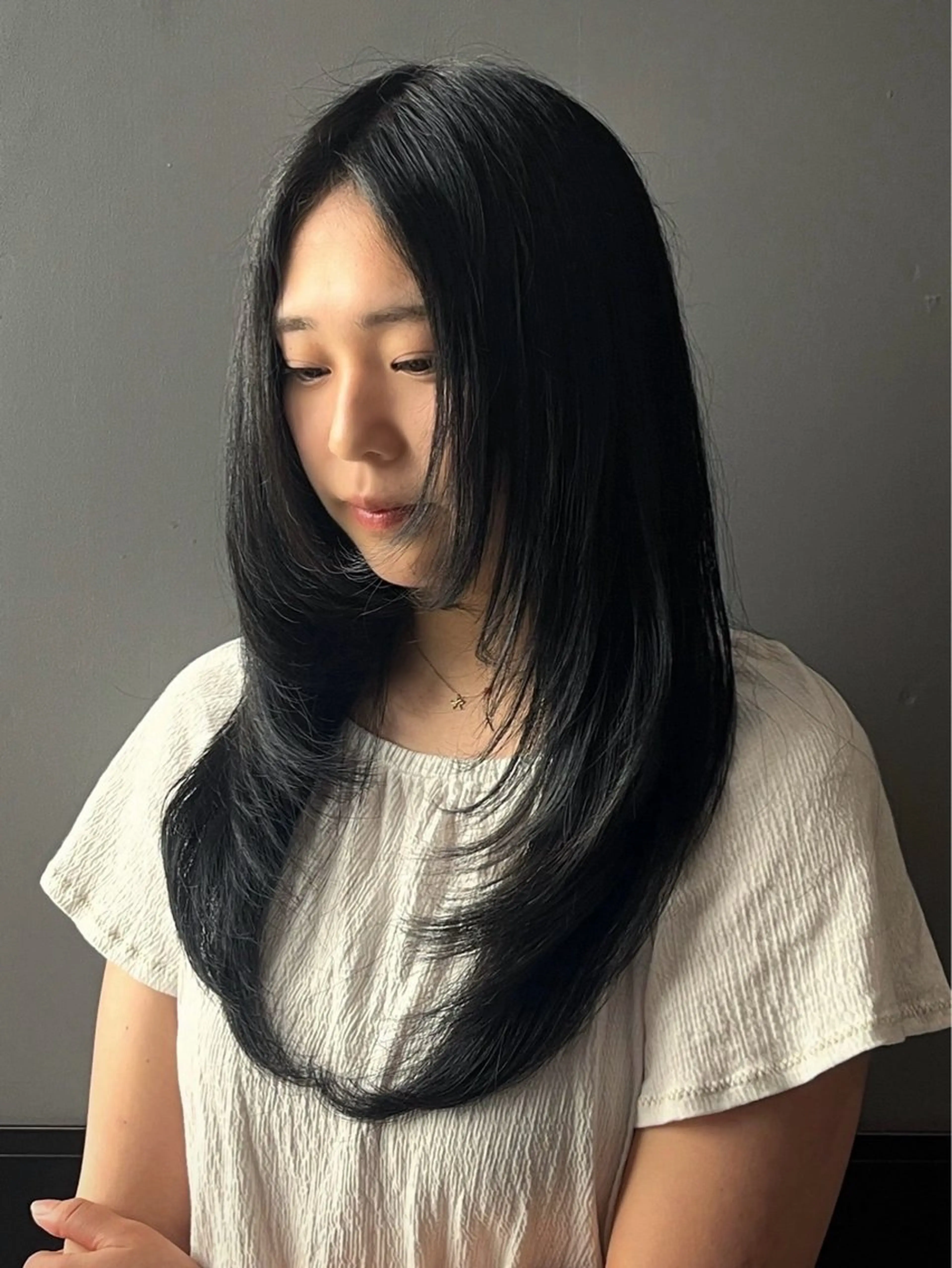 ロング レイヤーカット カット ヘアカラー ハッシュカット/ ハイトーン☻miyuのヘアスタイル