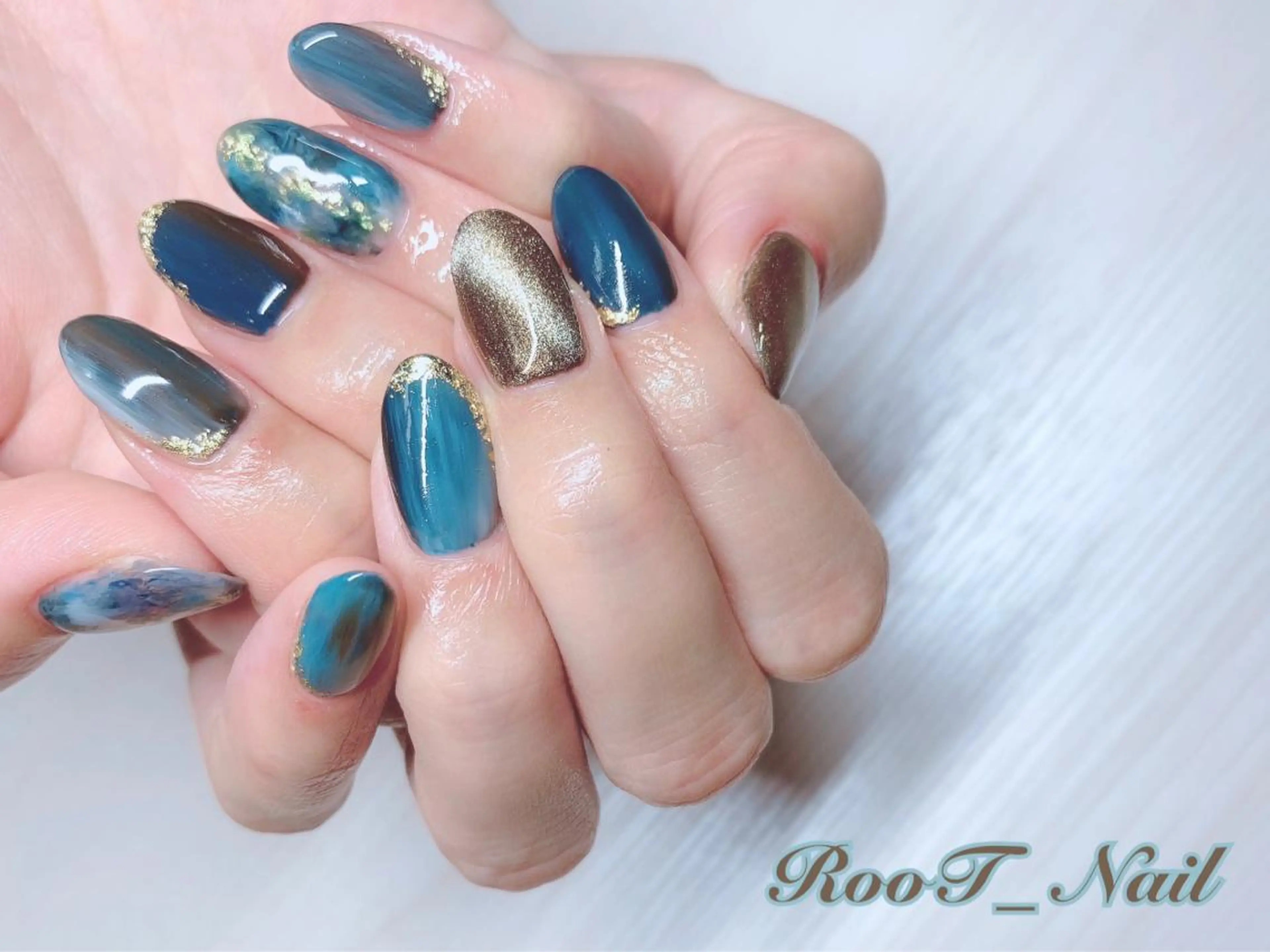 メンズ ネイル マグネットネイル ニュアンスネイル ハンドネイル RooT Nailのネイルデザイン