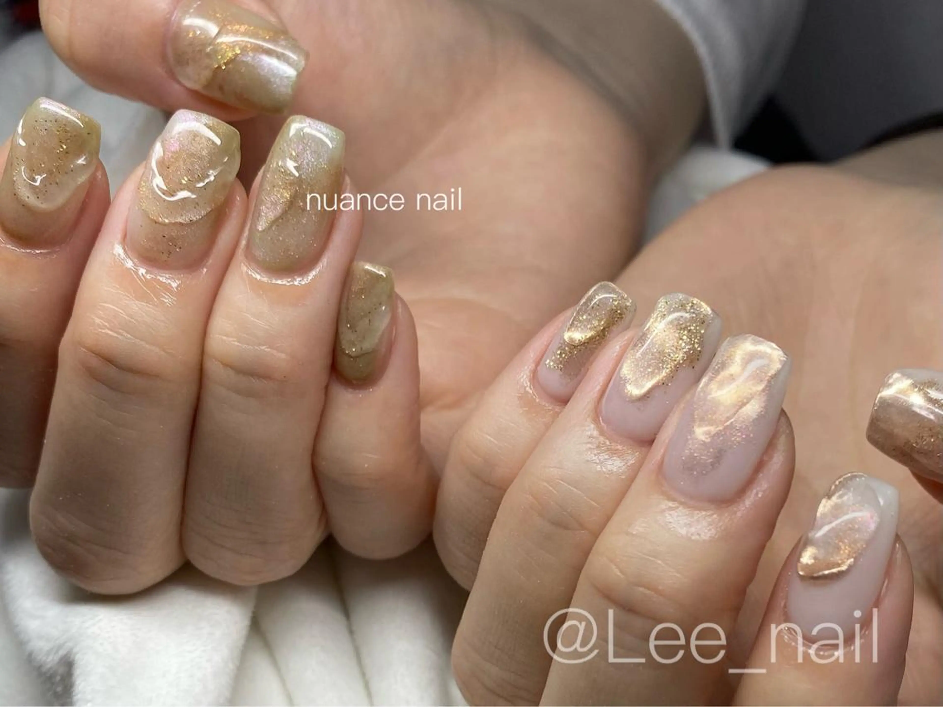 ネイル 持ち込み ニュアンスネイル ハンドネイル Lee_ nailのネイルデザイン