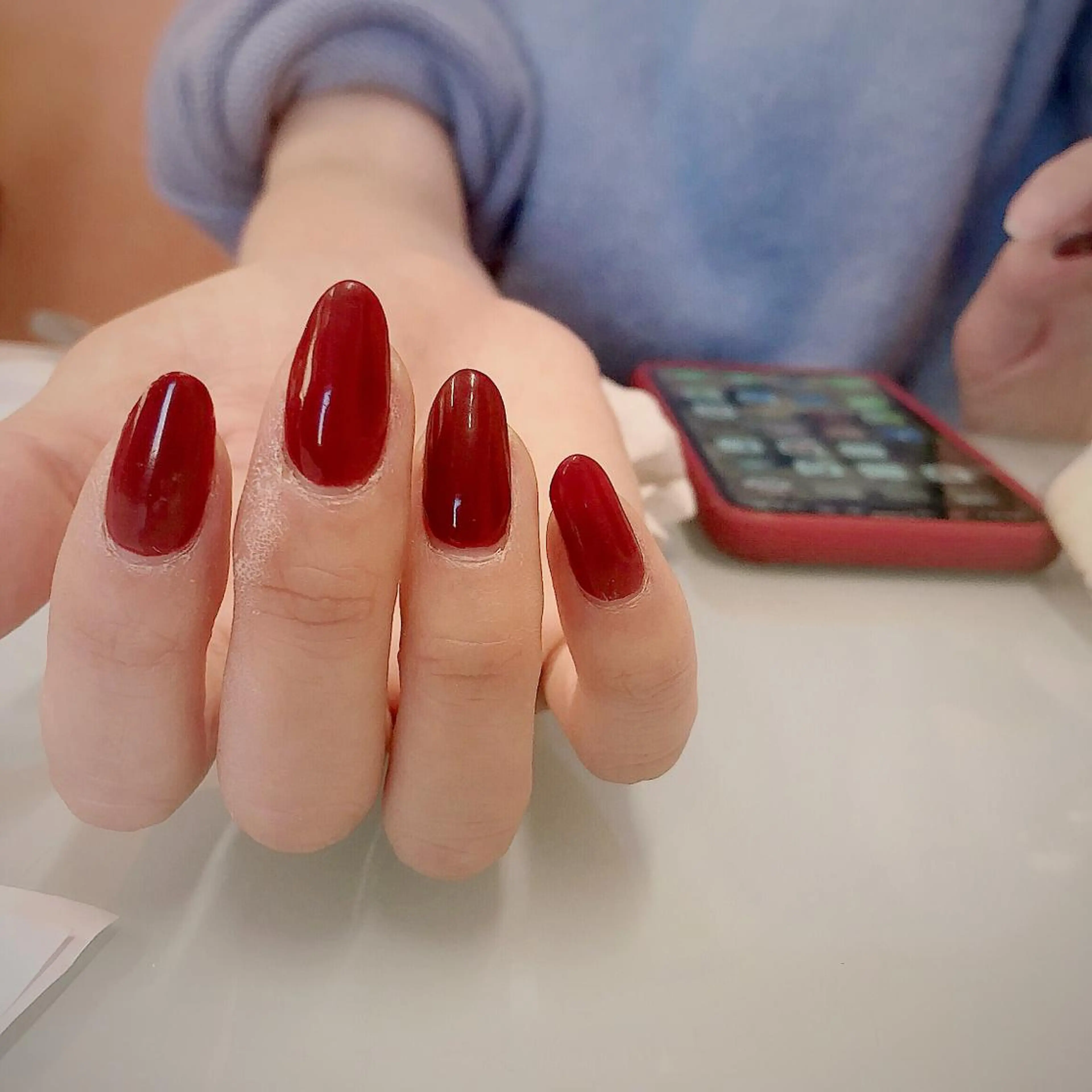 ミディアム ハンドネイル めぐみのネイルサロン スタッフ練習のネイルデザイン